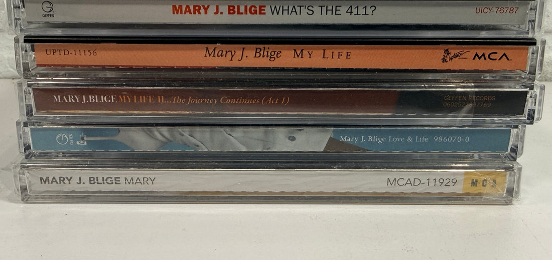 Mary J. Blige CD lot of 5 albums including My Life, What’s The 411? and Love &amp; Life. Classic R&amp;B collection with Japanese pressing included.