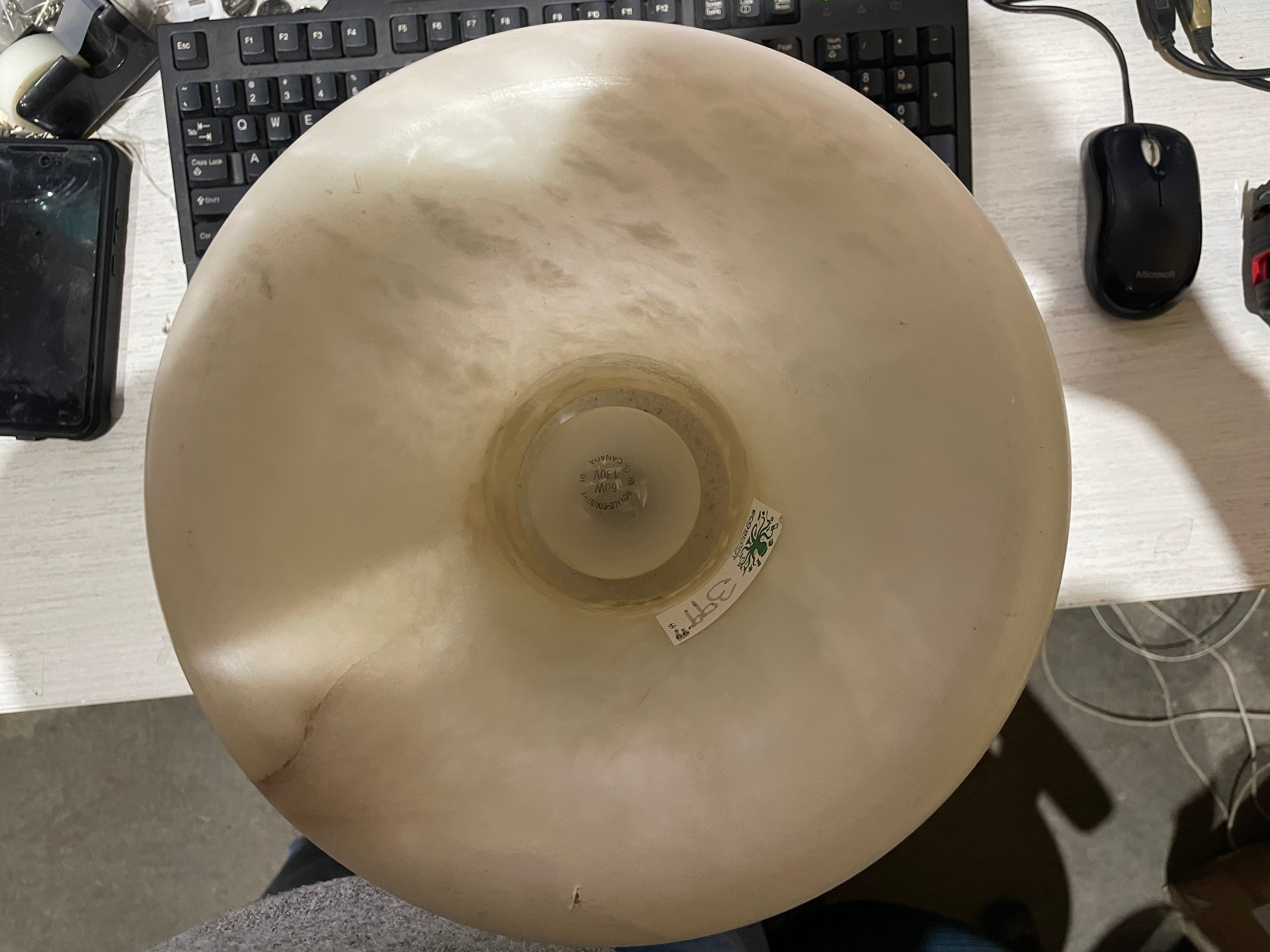 Art Deco Alabaster Urn Campana Table Lamp, Height 34 cm.