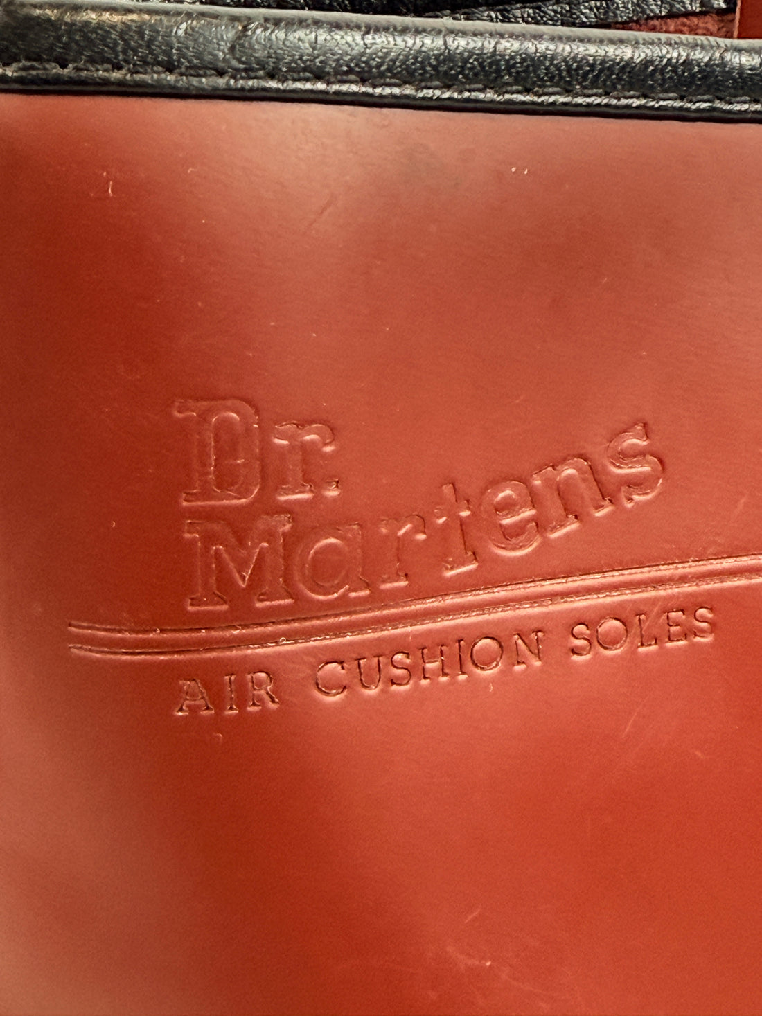 Dr. Martens cherry red 8 eye leather boots womens US 8 UK 6 classic 1460 style air cushioned sole preowned in very good condition.