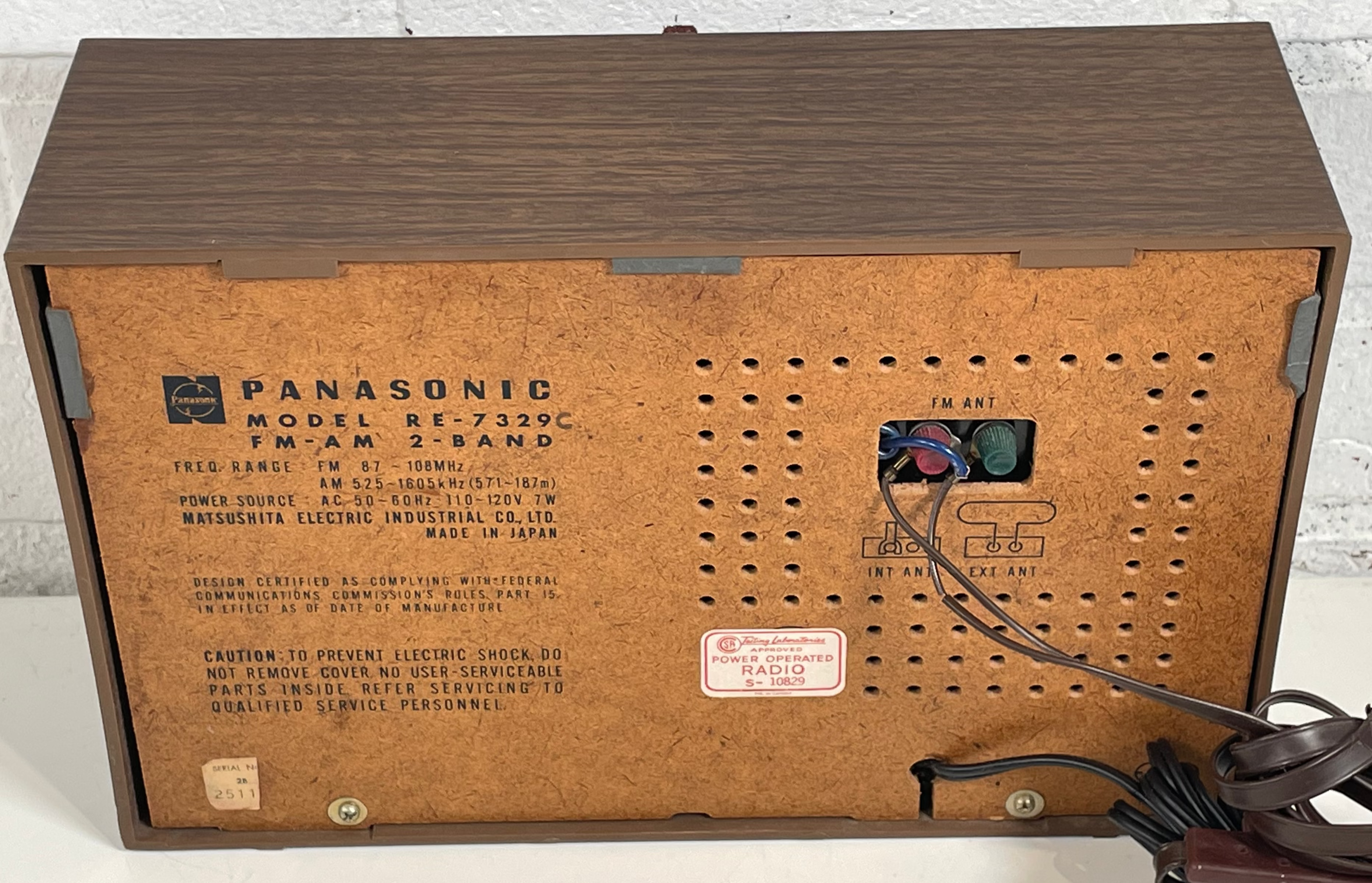 Vintage 1970's PANASONIC RADIO Model RE7329, 2 Band Radio
