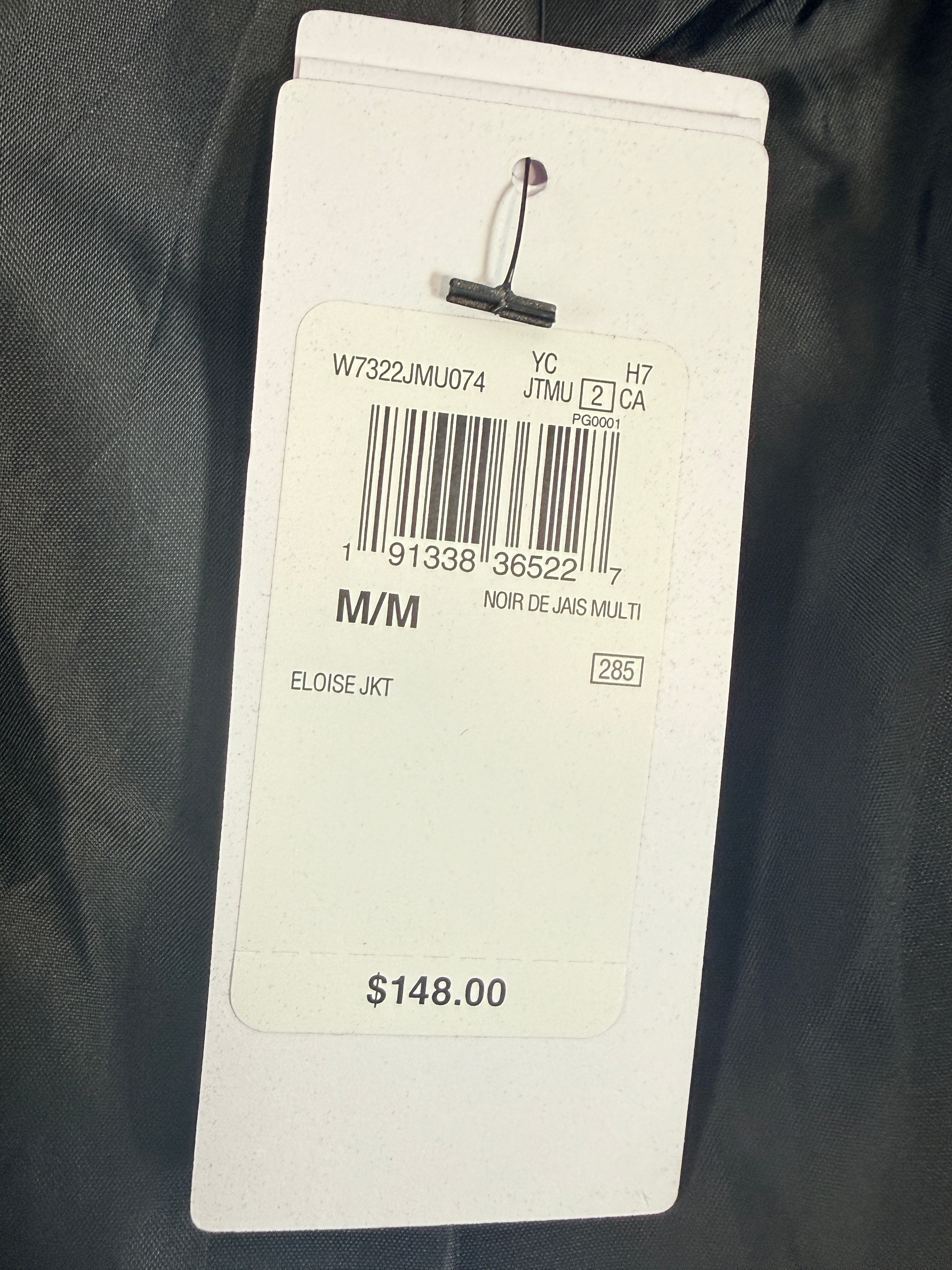 Veste Moto Eloise GUESS, Avant Zippé Mixte Noir, Taille M.