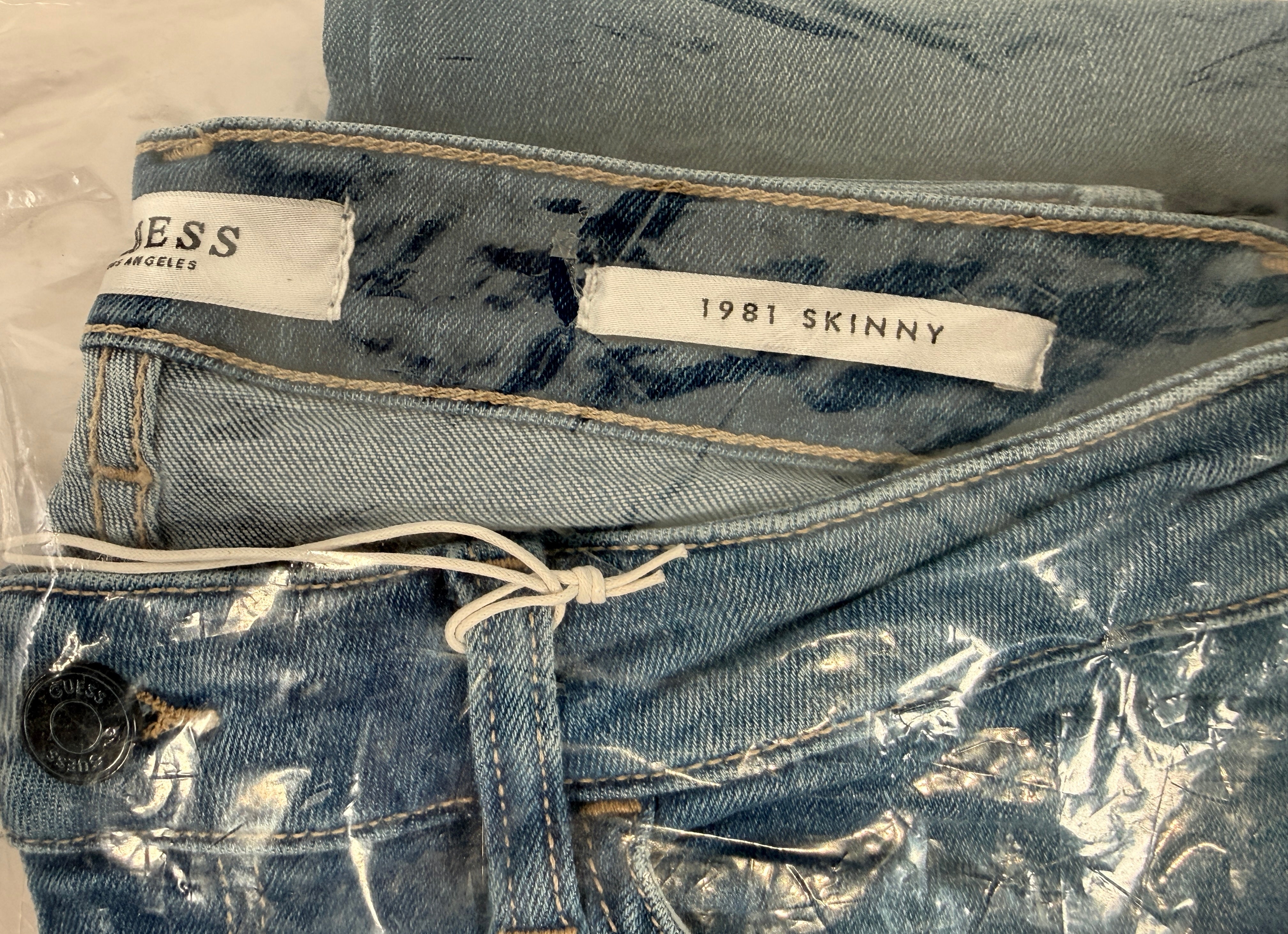 GUESS 1981 Skinny Jeans size 29 in Sky Blue Wash. New sealed with tags, authentic GUESS denim, classic stretch skinny fit, below retail pricing.