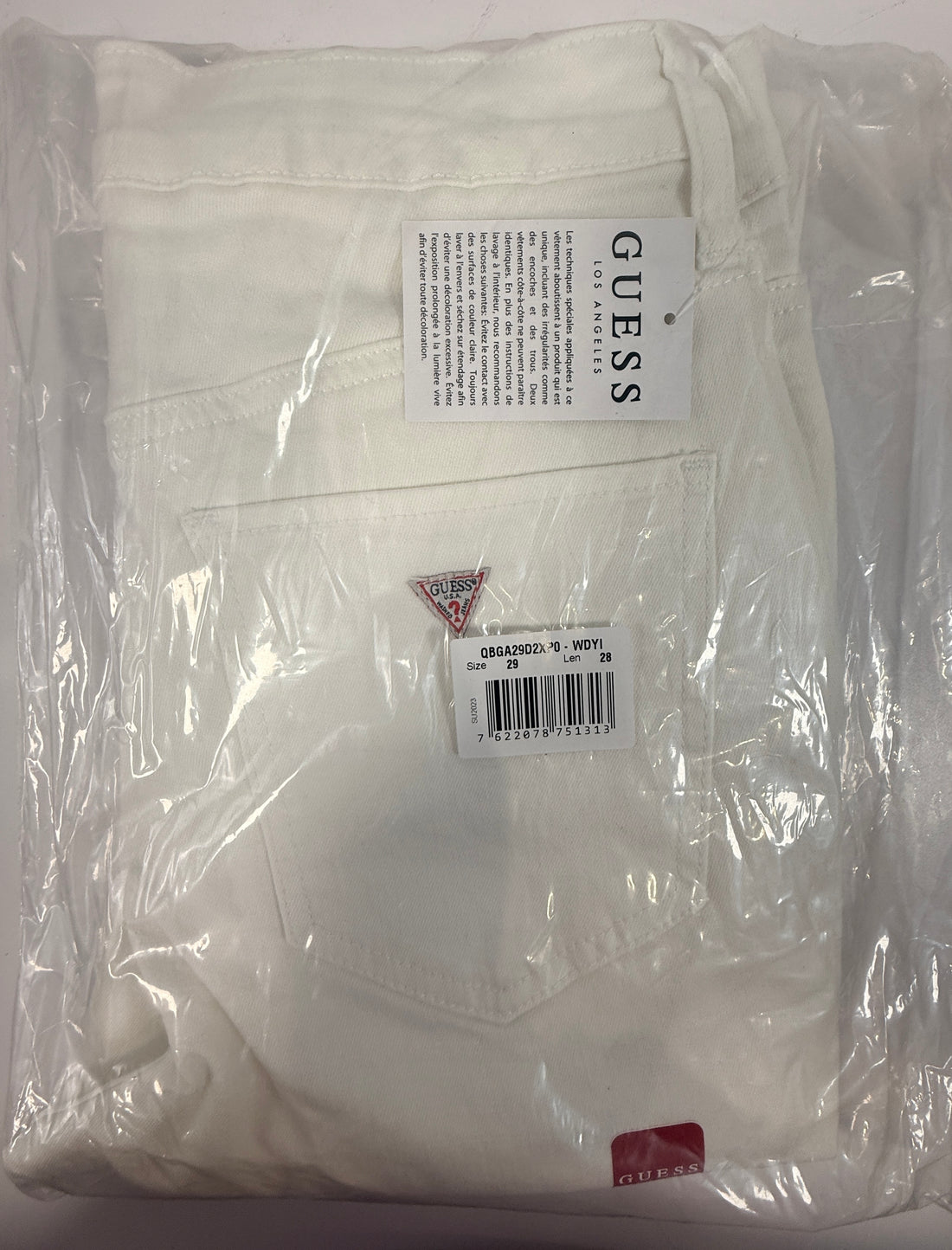 GUESS Simone High Rise Skinny Jeans White Destroyed Size 29x28 New With Tags Stretch Denim Women’s Designer Jeans Fast Shipping Montreal.