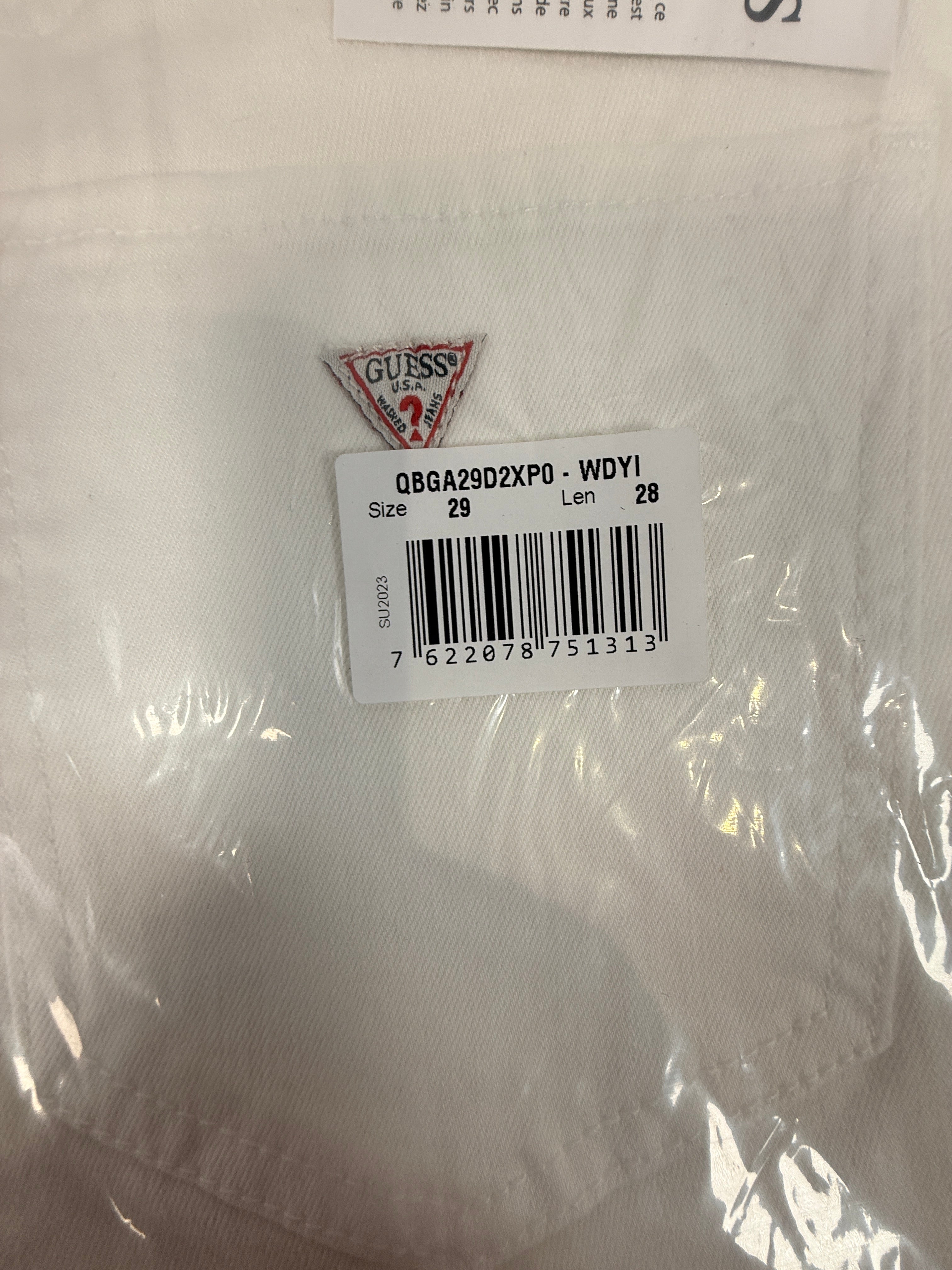 GUESS, Jean Skinny Taille Haute Simone, Blanc Destroyed, 29x28, Neuf avec étiquette.