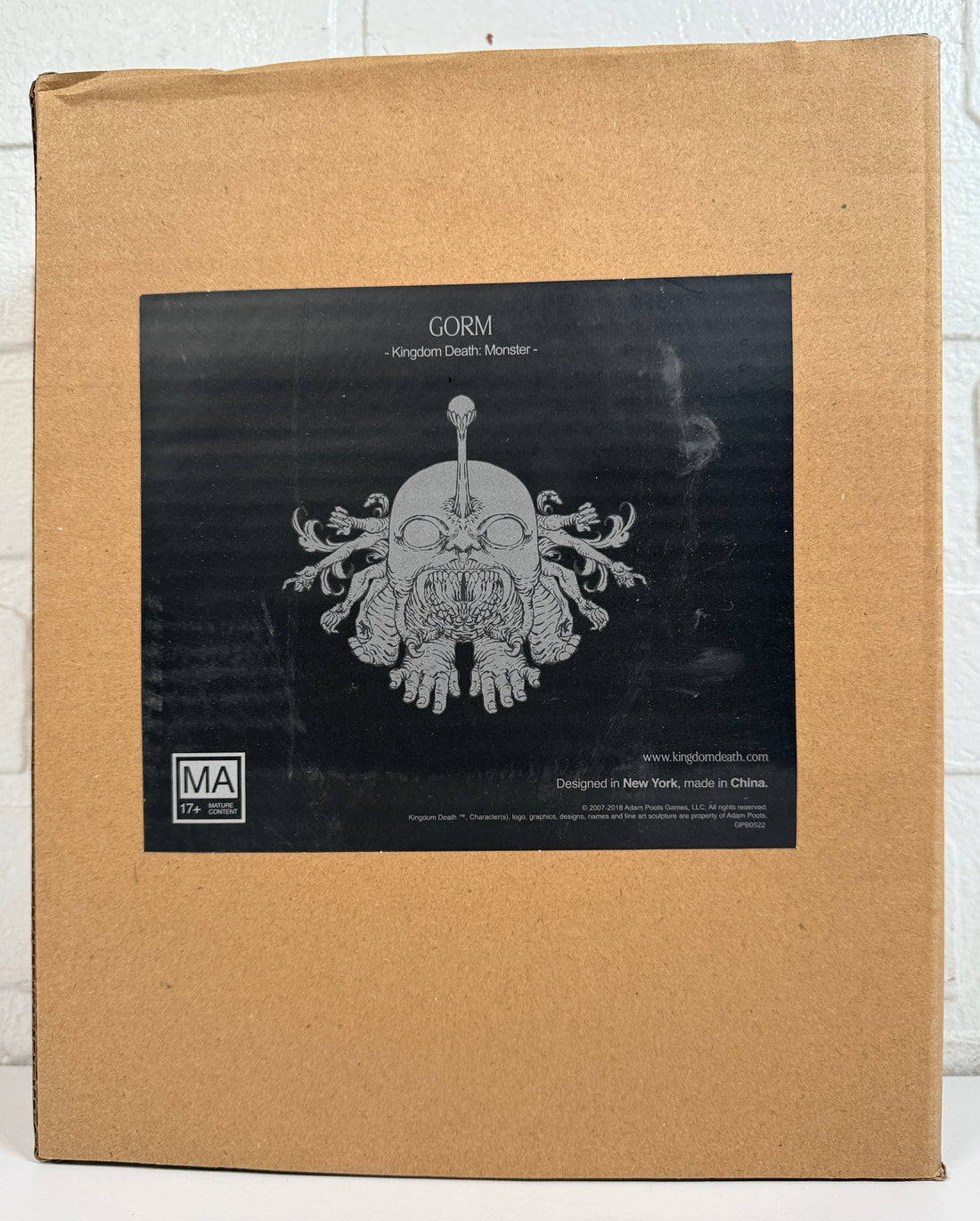 Kingdom Death Monster Gorm expansion complete open box with sealed components. Rare collector board game expansion for KDM fans.