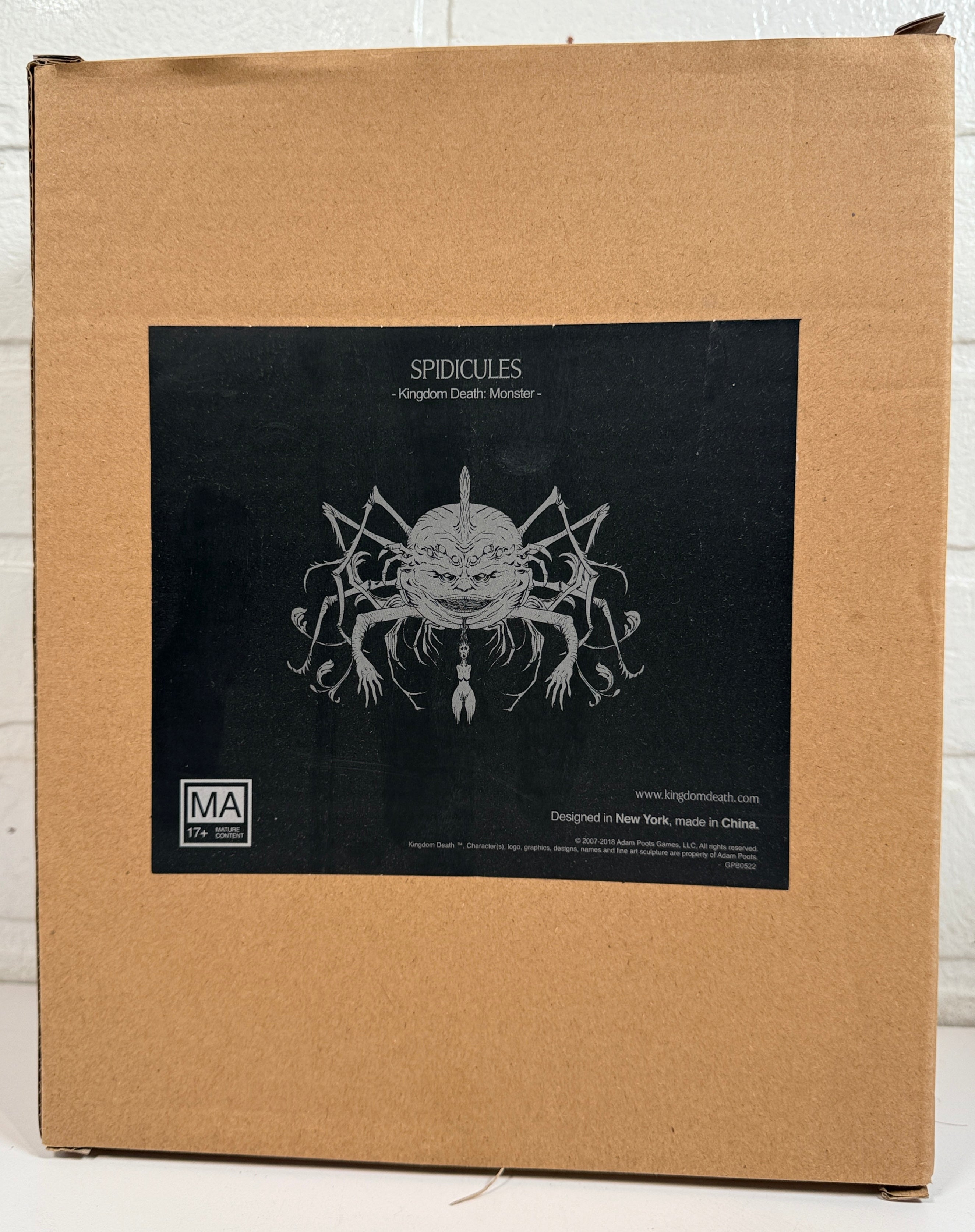 Kingdom Death Monster Spidicules Expansion complete unassembled with sealed cards and original box. Rare KDM collector board game expansion.