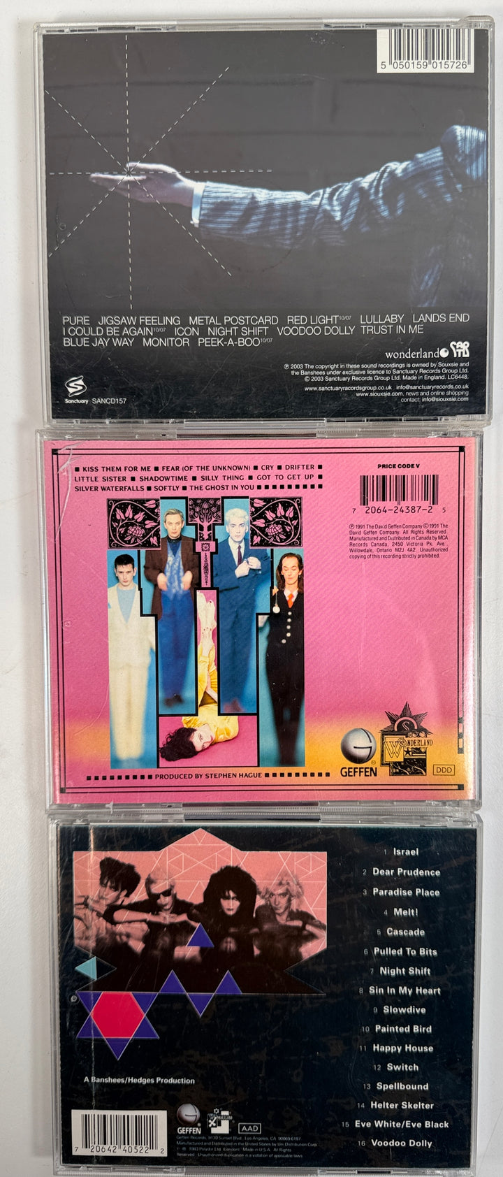 Siouxsie and the Banshees CD lot with Nocturne, Superstition and Seven Year Itch Live. Classic goth post-punk collection with original cases.