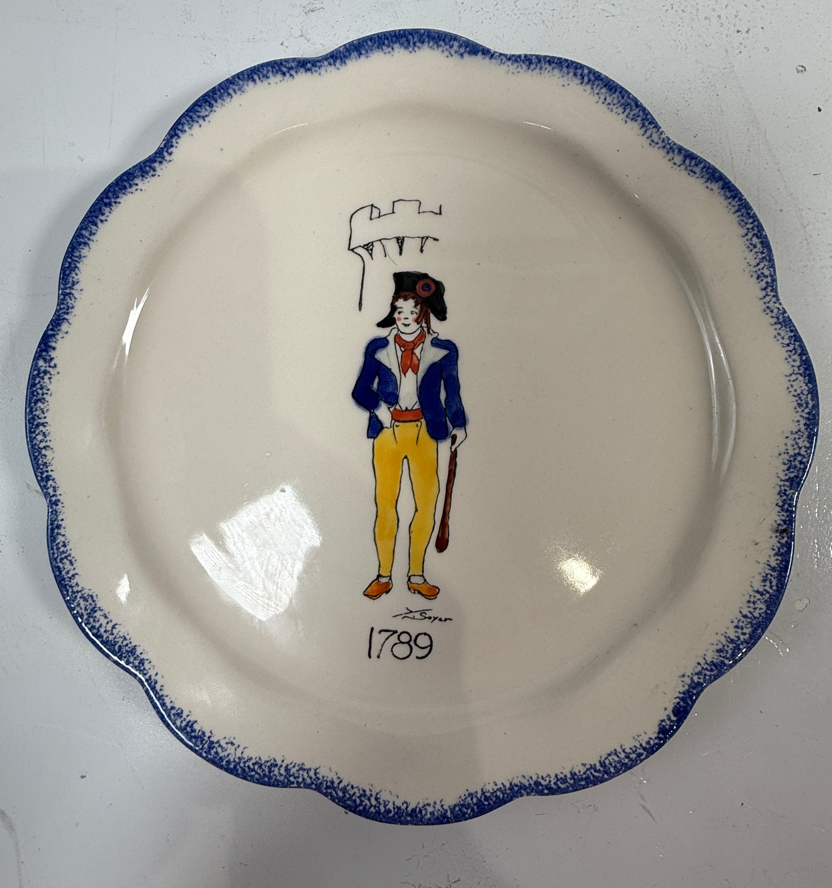 Vintage French Faience Plates Set of  2, – Poët-Laval 1989 Bicentenaire Hand-Painted