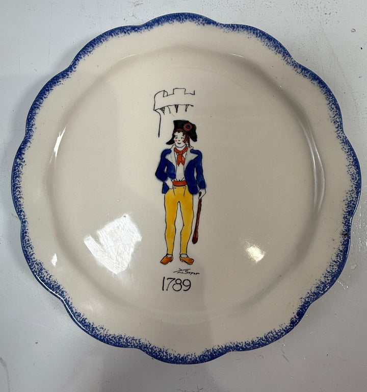 Vintage French Faience Plates Set of  2, – Poët-Laval 1989 Bicentenaire Hand-Painted