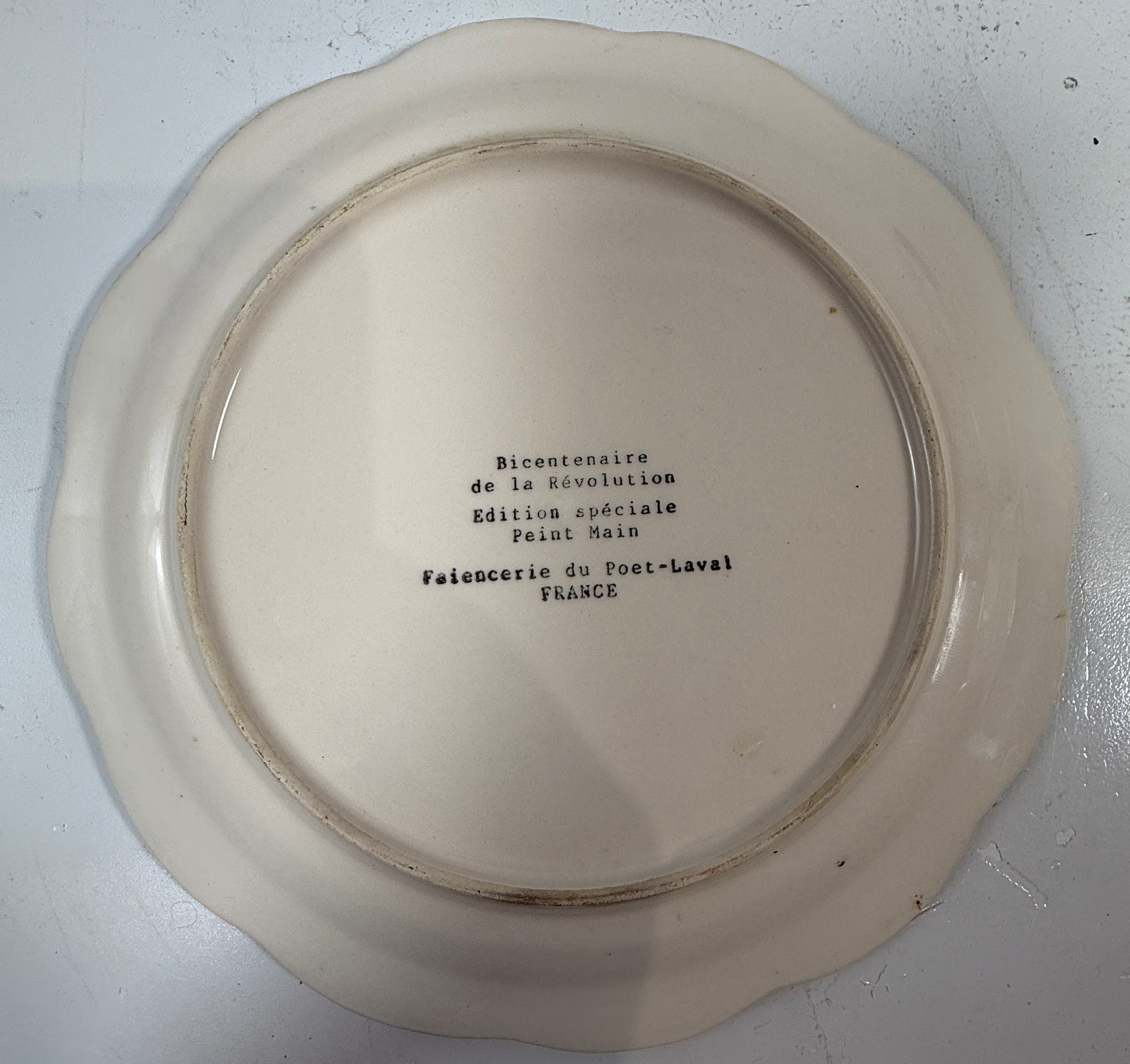 Vintage French Faience Plates Set of  2, – Poët-Laval 1989 Bicentenaire Hand-Painted