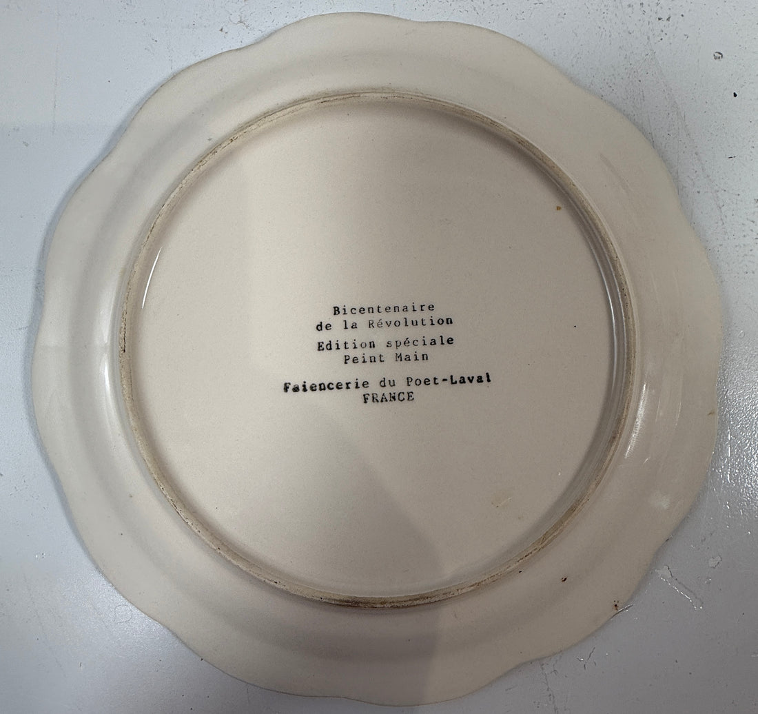 Vintage French Faience Plates Set of  2, – Poët-Laval 1989 Bicentenaire Hand-Painted