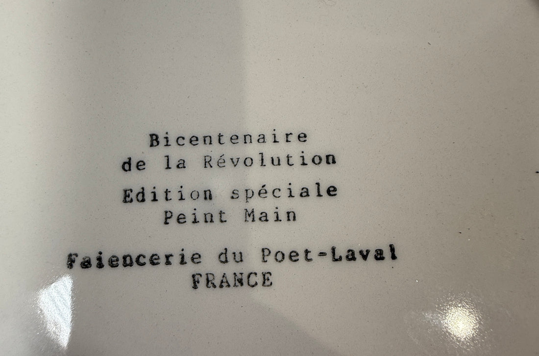 Vintage French Faience Plates Set of  2, – Poët-Laval 1989 Bicentenaire Hand-Painted
