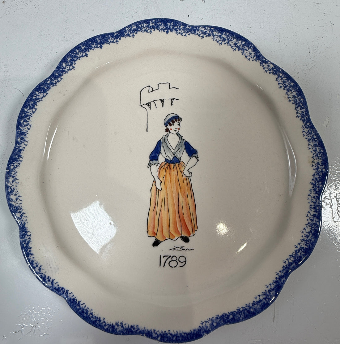 Vintage French Faience Plates Set of  2, – Poët-Laval 1989 Bicentenaire Hand-Painted