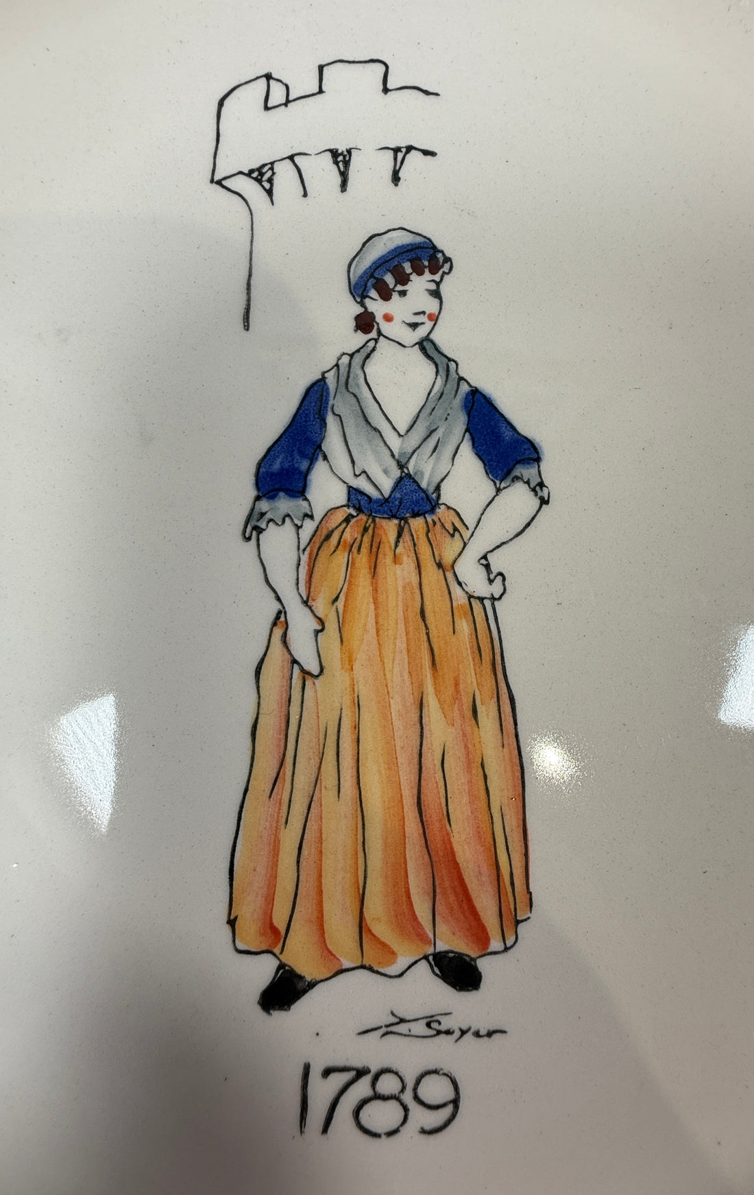 Vintage French Faience Plates Set of  2, – Poët-Laval 1989 Bicentenaire Hand-Painted