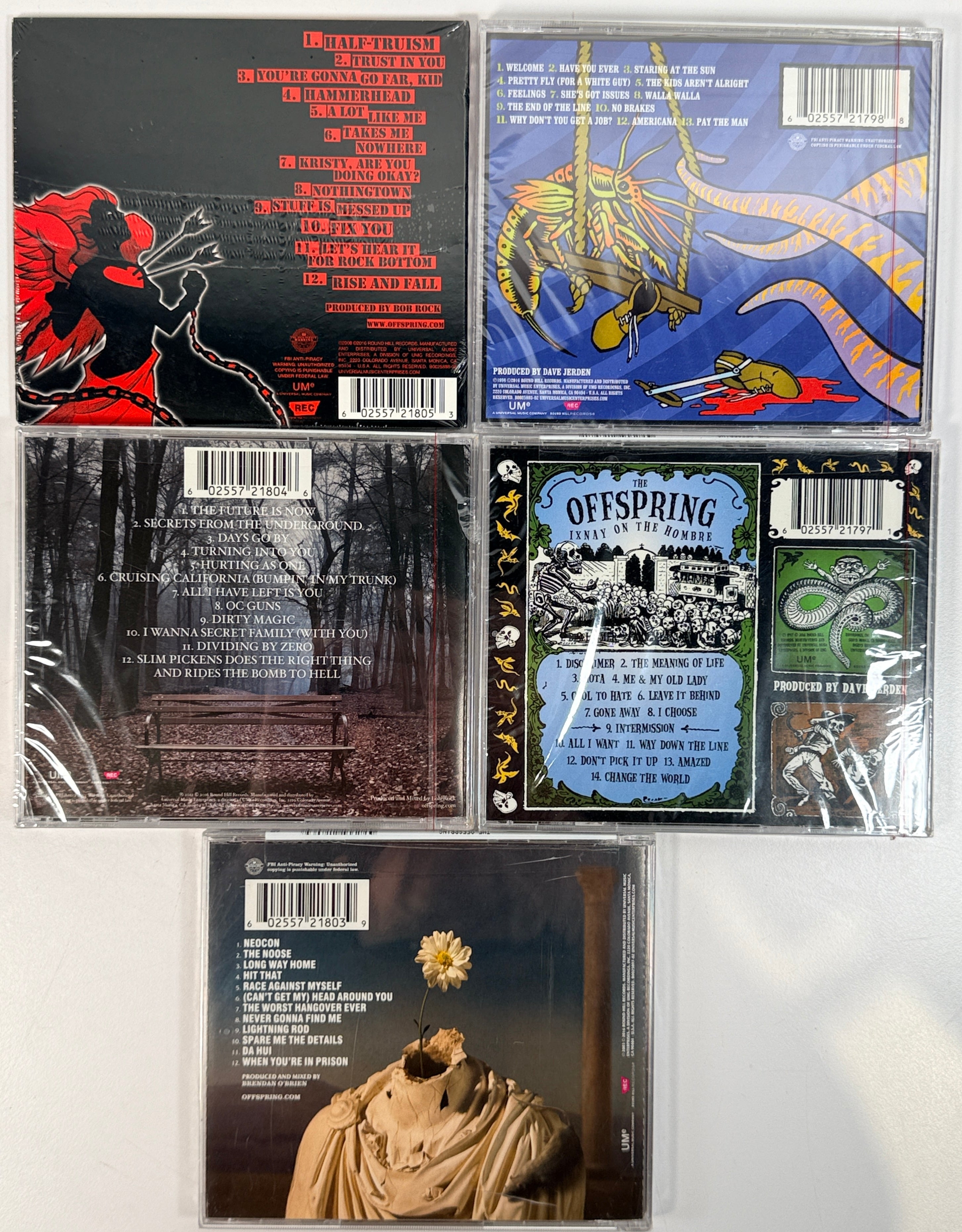 The Offspring sealed CD lot of 5 albums including Americana, Ixnay on the Hombre, Splinter, Days Go By and Rise and Fall, Rage and Grace.