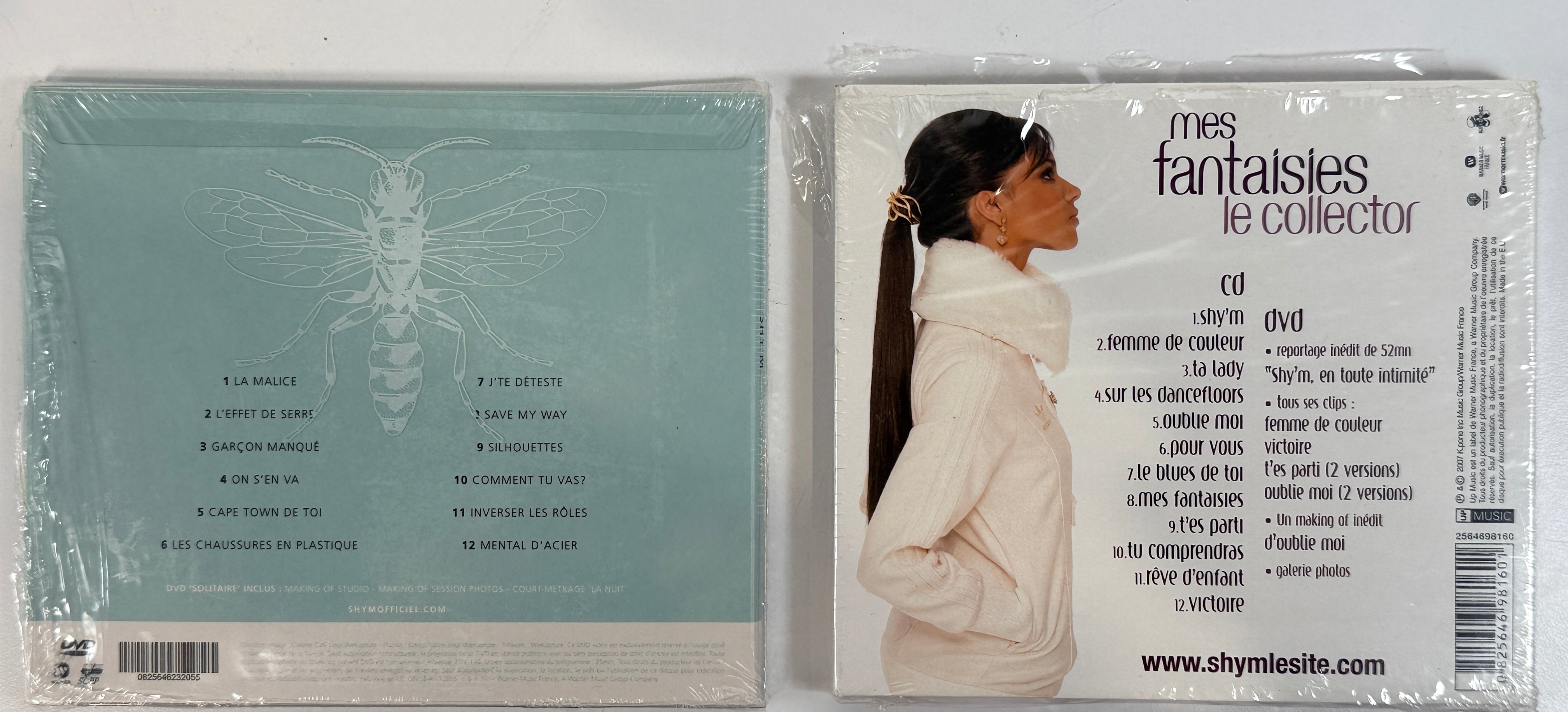 Shy’m sealed CD DVD lot featuring Solitaire and Mes Fantaisies deluxe French pop collector editions.