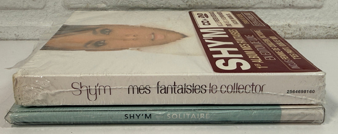 Shy’m sealed CD DVD lot featuring Solitaire and Mes Fantaisies deluxe French pop collector editions.
