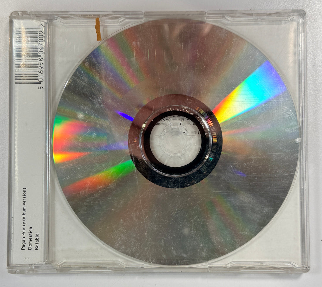 Bjork Pagan Poetry CD single from Vespertine, 2001 import pressing with Domestica and Batabid bonus tracks. Great collectible for fans.