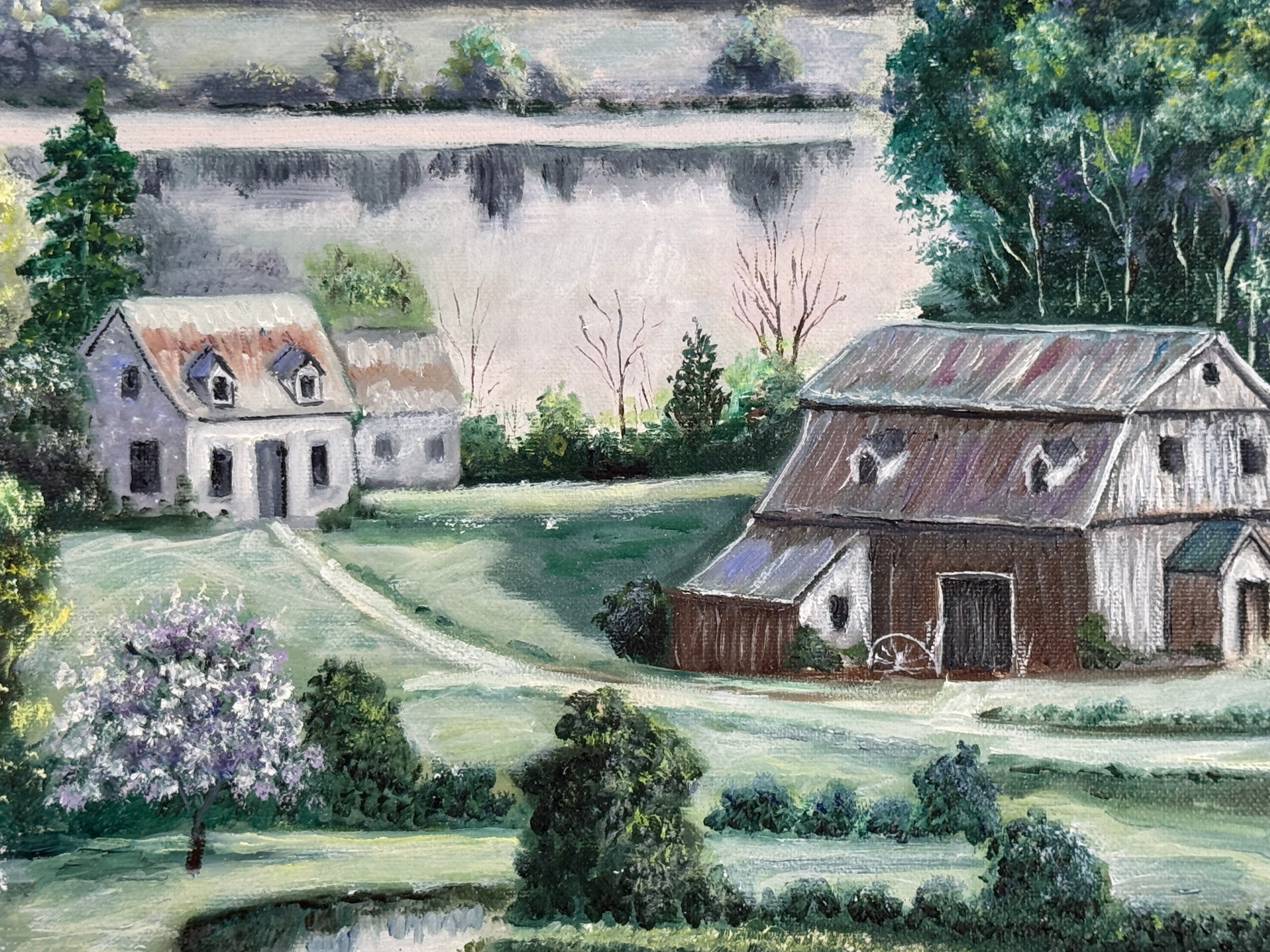 Quebec Landscape Oil Painting – Laurette Carignan Signed Art