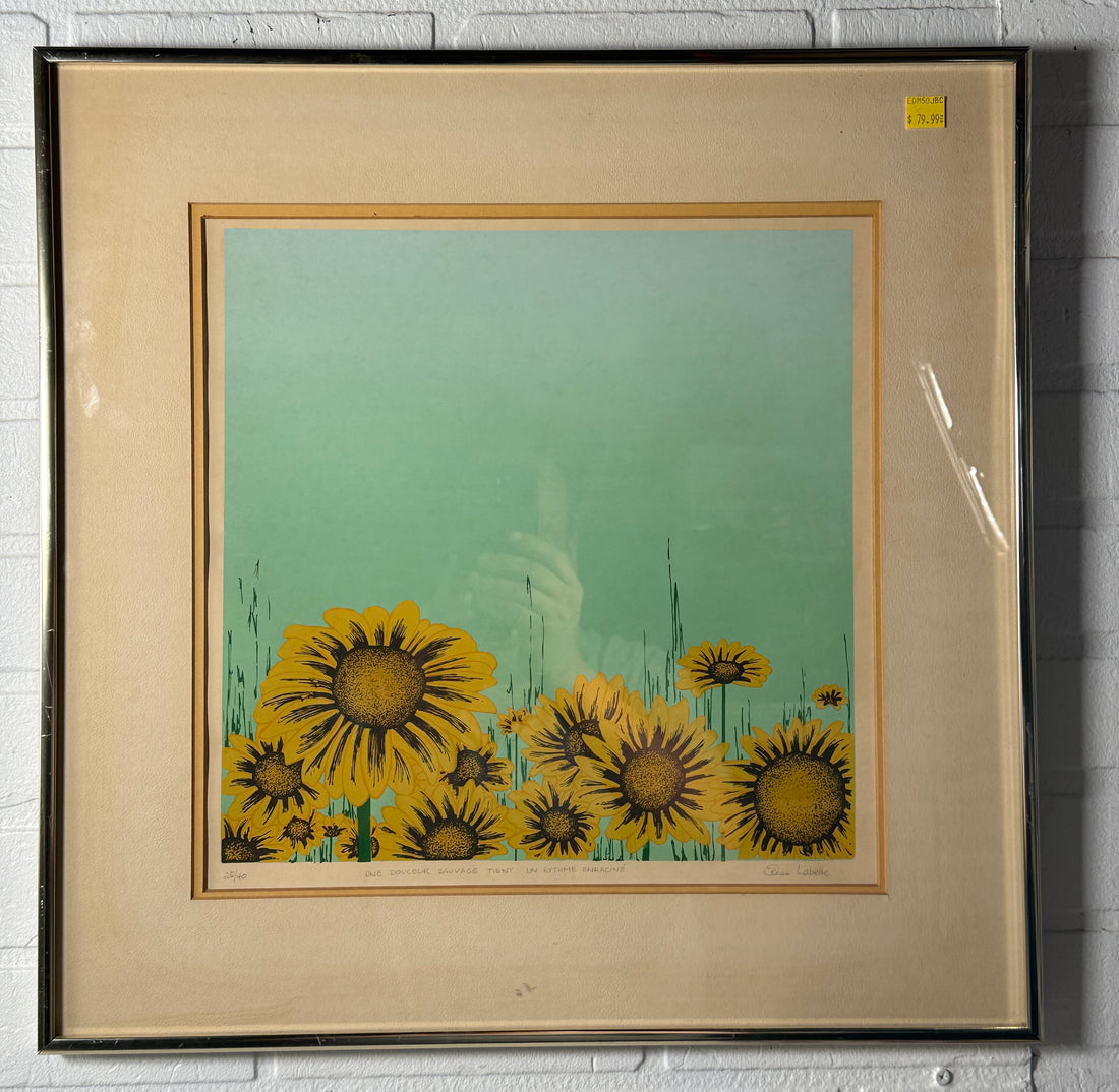 Élise Labelle Serigraph – Sunflowers, Signed 26/60 (c.1970s)