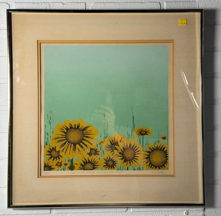 Élise Labelle Serigraph – Sunflowers, Signed 26/60 (c.1970s)