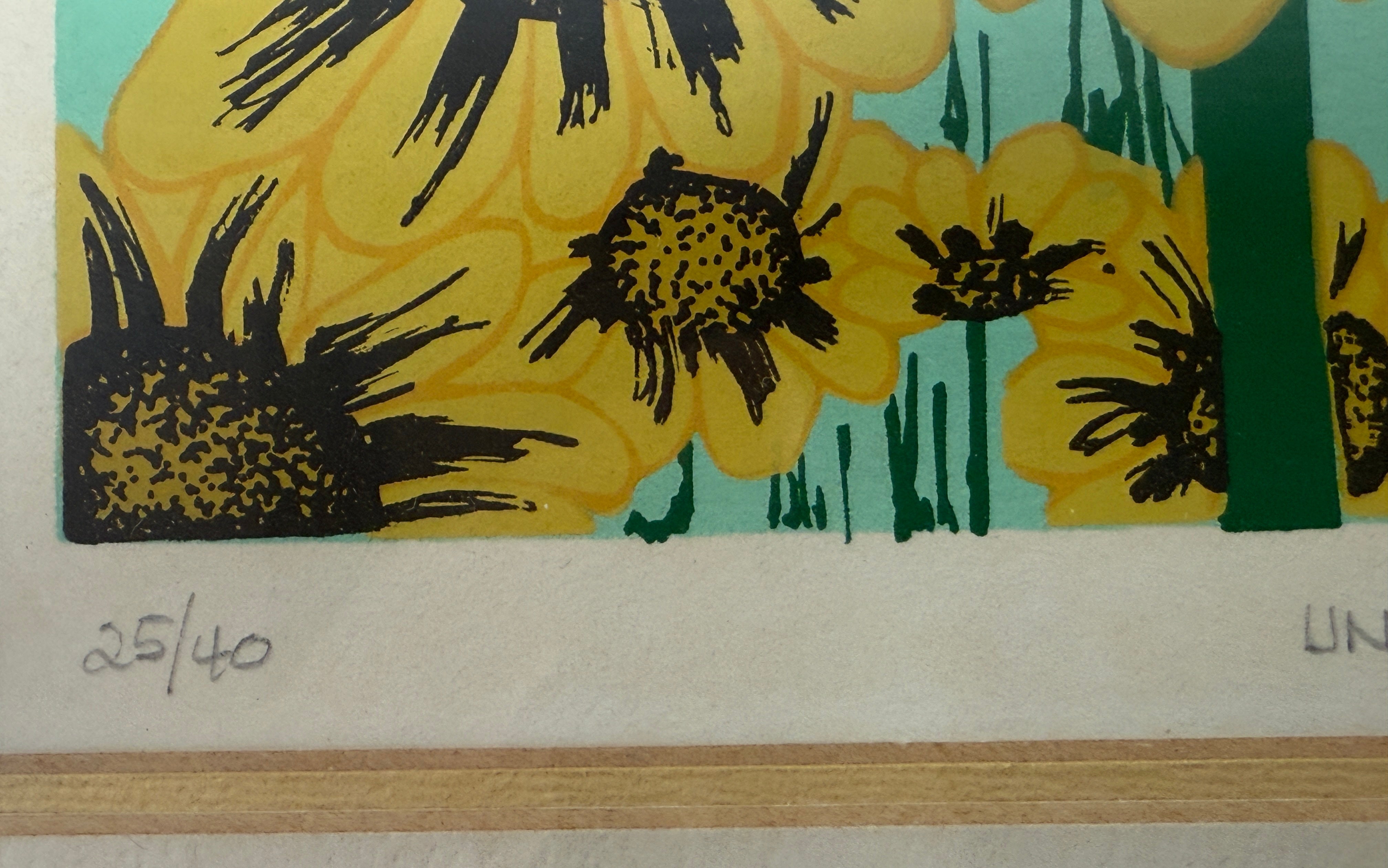 Élise Labelle Serigraph – Sunflowers, Signed 26/60 (c.1970s)
