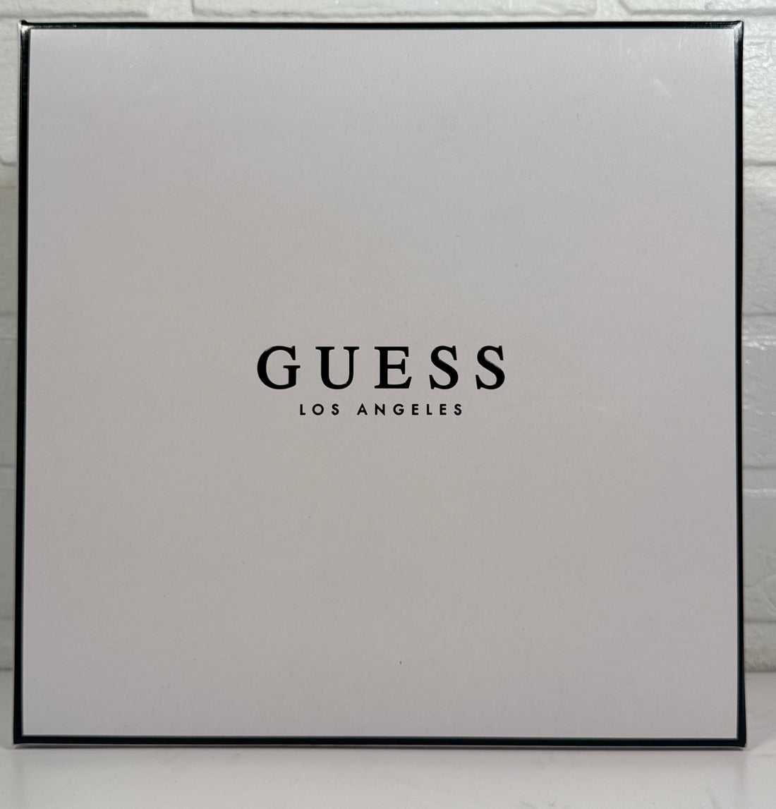 GUESS Allison gingham block heel sandals size 8 black white open toe mule heels new in box stylish women’s statement shoes with original packaging.