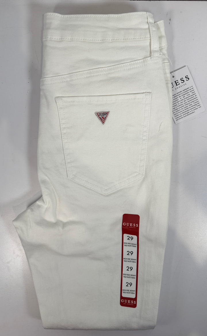 GUESS Simone High Rise Skinny Jeans White Destroyed Size 29x28 New With Tags Stretch Denim Women’s Designer Jeans Fast Shipping Montreal.