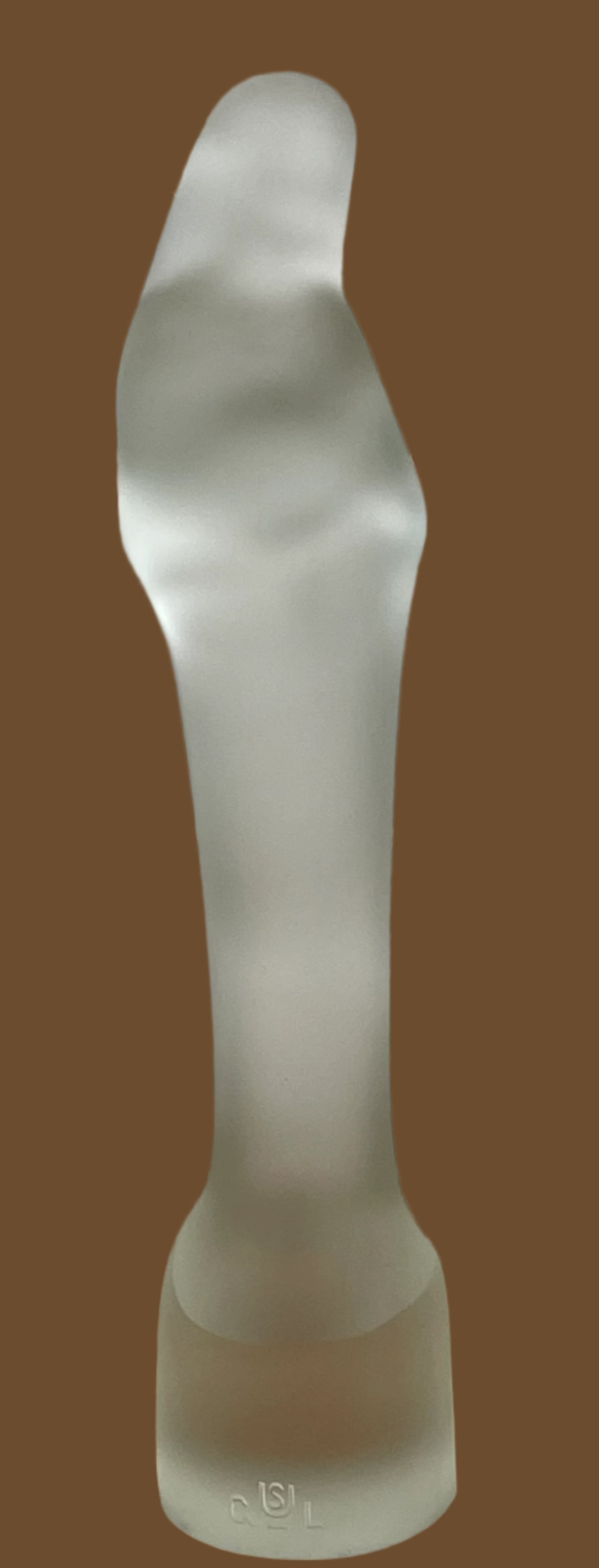 Madonna & Baby Frosted Glass Statue Stef Uiterwaal GSUL Leerdam Vintage 9.5" EXC