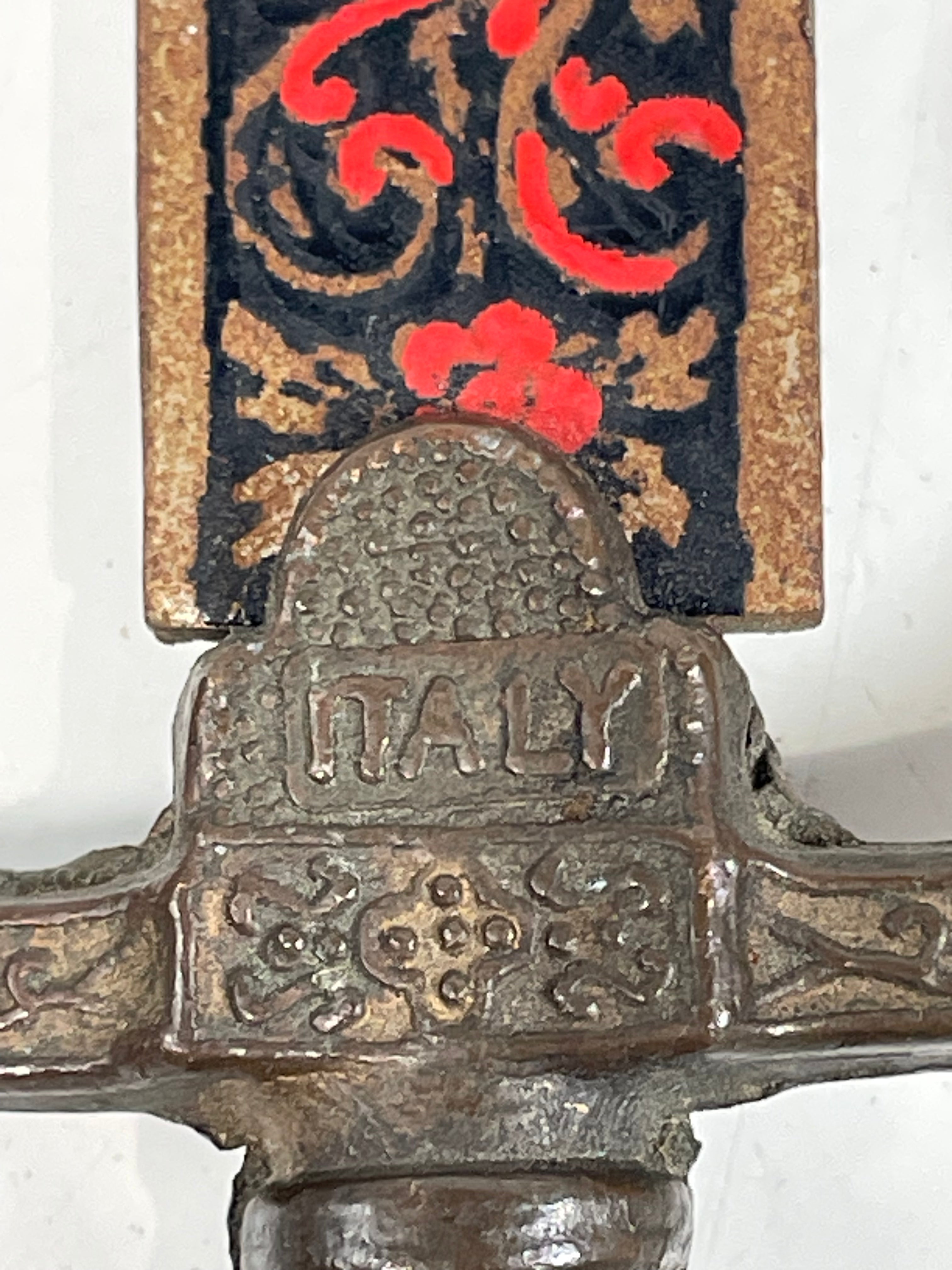 Vintage Italian Decorative Sword Letter Opener – Ornate Scimitar Blade