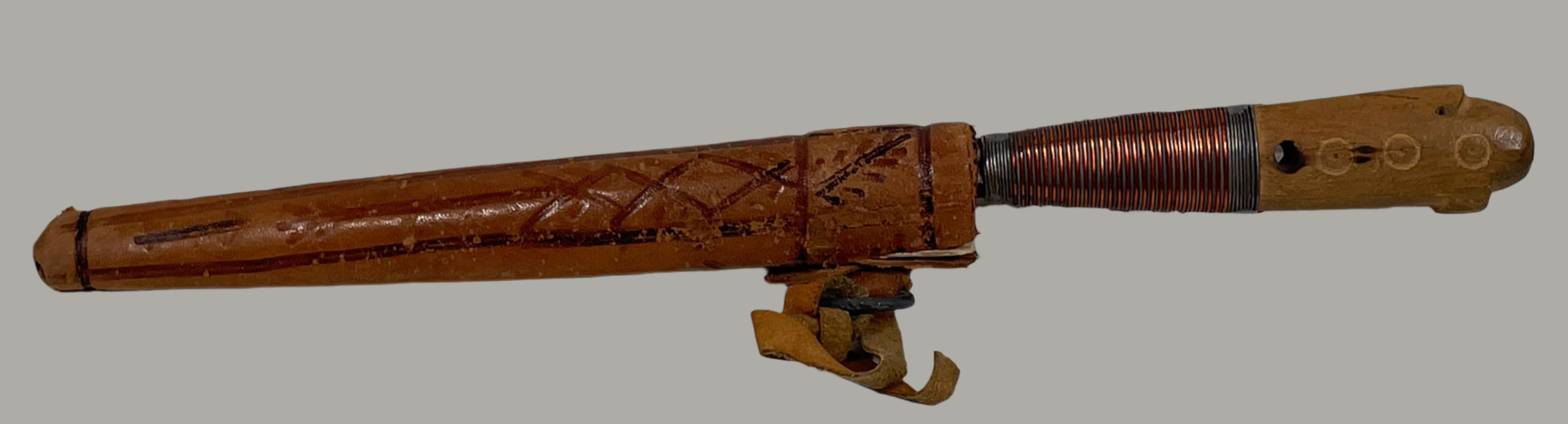 Handcrafted Tribal-Style Dagger / Letter Opener – Forged Steel, Wood & Copper – Vintage Look