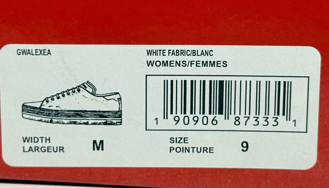 GUESS, Baskets compensées Alexa, Tissu blanc, Taille femme 39.