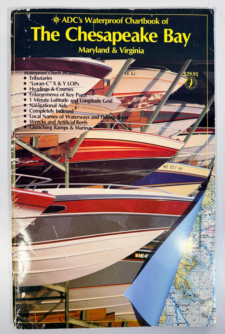 Vintage ADC Chesapeake Bay waterproof chartbook softcover with nautical maps of Maryland and Virginia. Great for boating,&nbsp;