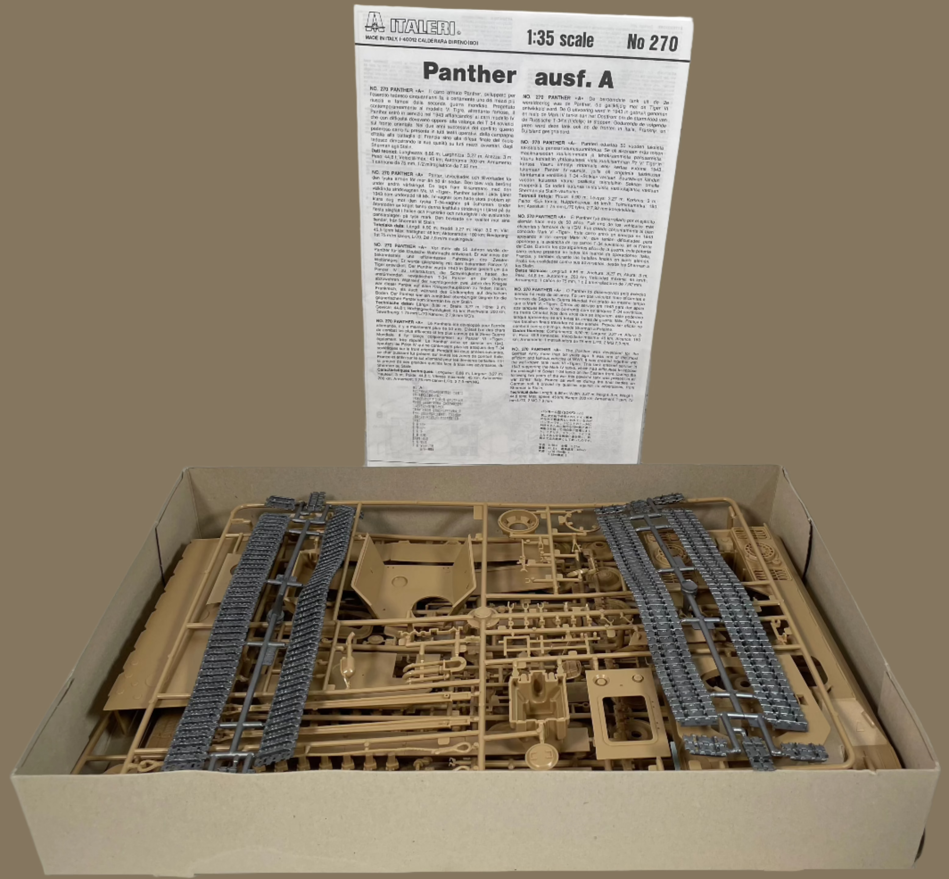 Char allemand Panther Ausf. A Italeri à l'échelle 1/35 – Kit n° 270