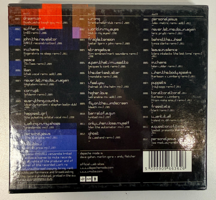 Depeche Mode Remixes 2 81-11 3CD deluxe set with original packaging. Collectible 2011 Mute release featuring rare remixes and fan favorites.