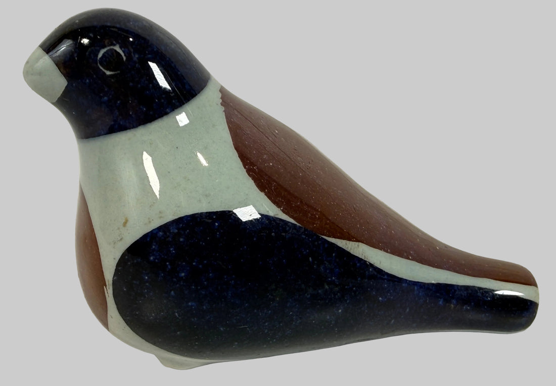 Vintage Royal Copenhagen Denmark bird figurine model 220/2989 with painter mark B. Mid-century Scandinavian ceramic décor collectible with Danish modern style.