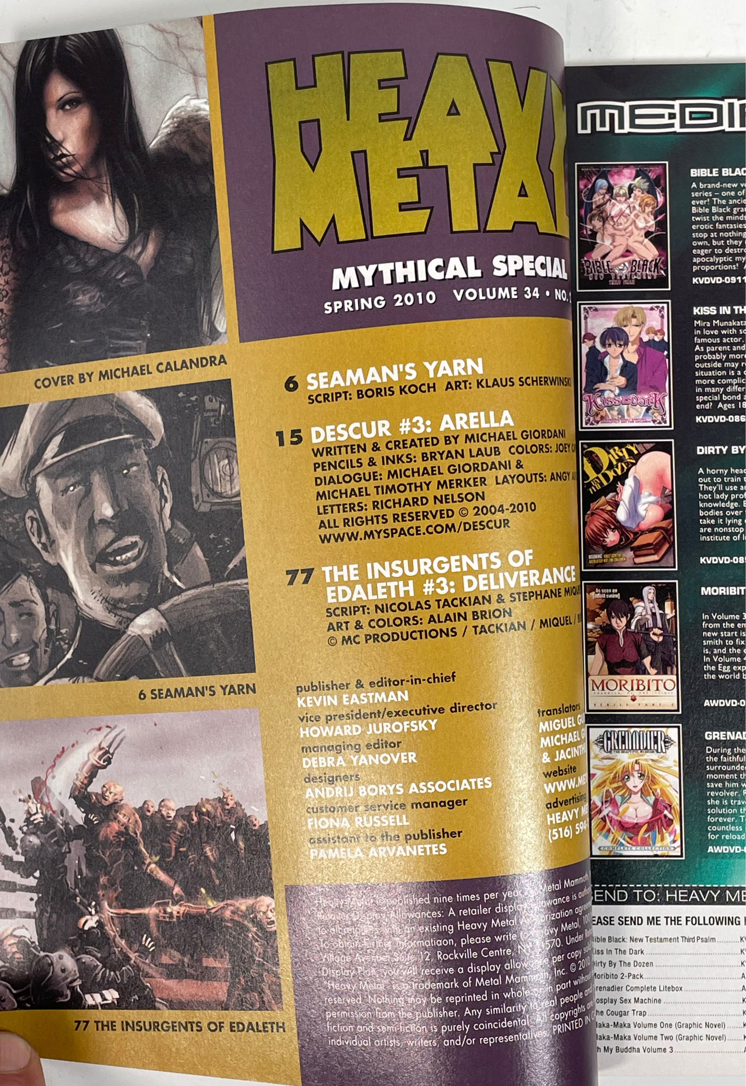 2010 Spring,  Heavy Metal Magazine – Mythical Fantasy Special Edition, Collectible