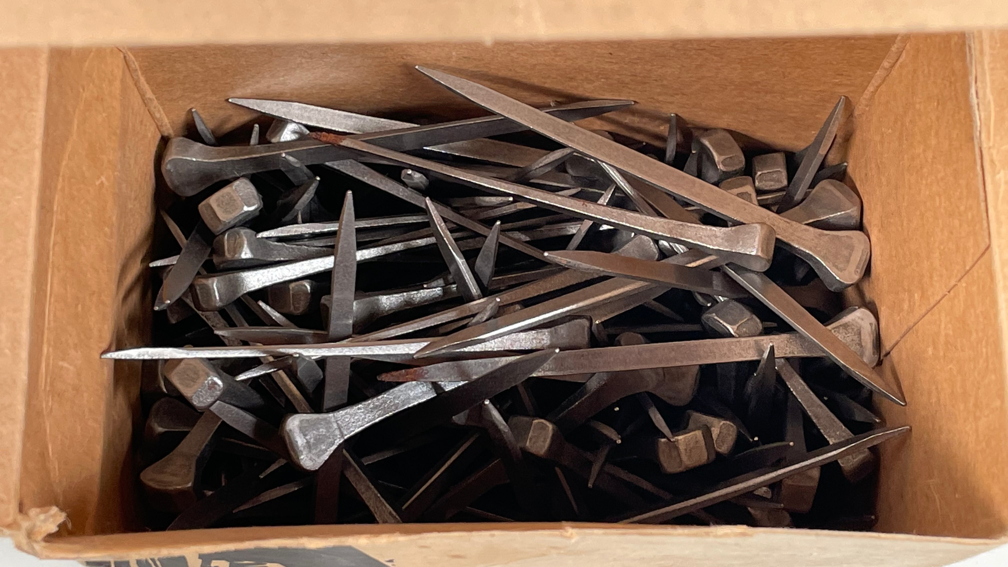 Vintage Mustadfors Sweden REG 16 Horseshoe Nails – 5 lb Box – 4” Farrier Nails