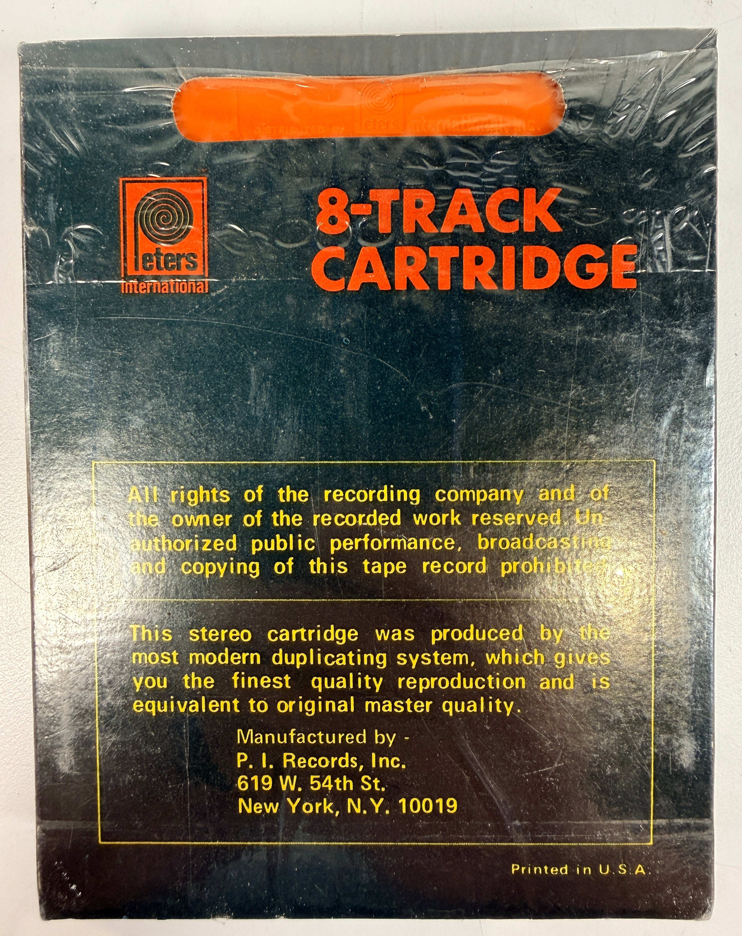 1977 Sugar Sei sealed Italian 8-track cartridge on Peters International. Rare NOS vintage stereo tape with original shrink wrap and unique cover art.
