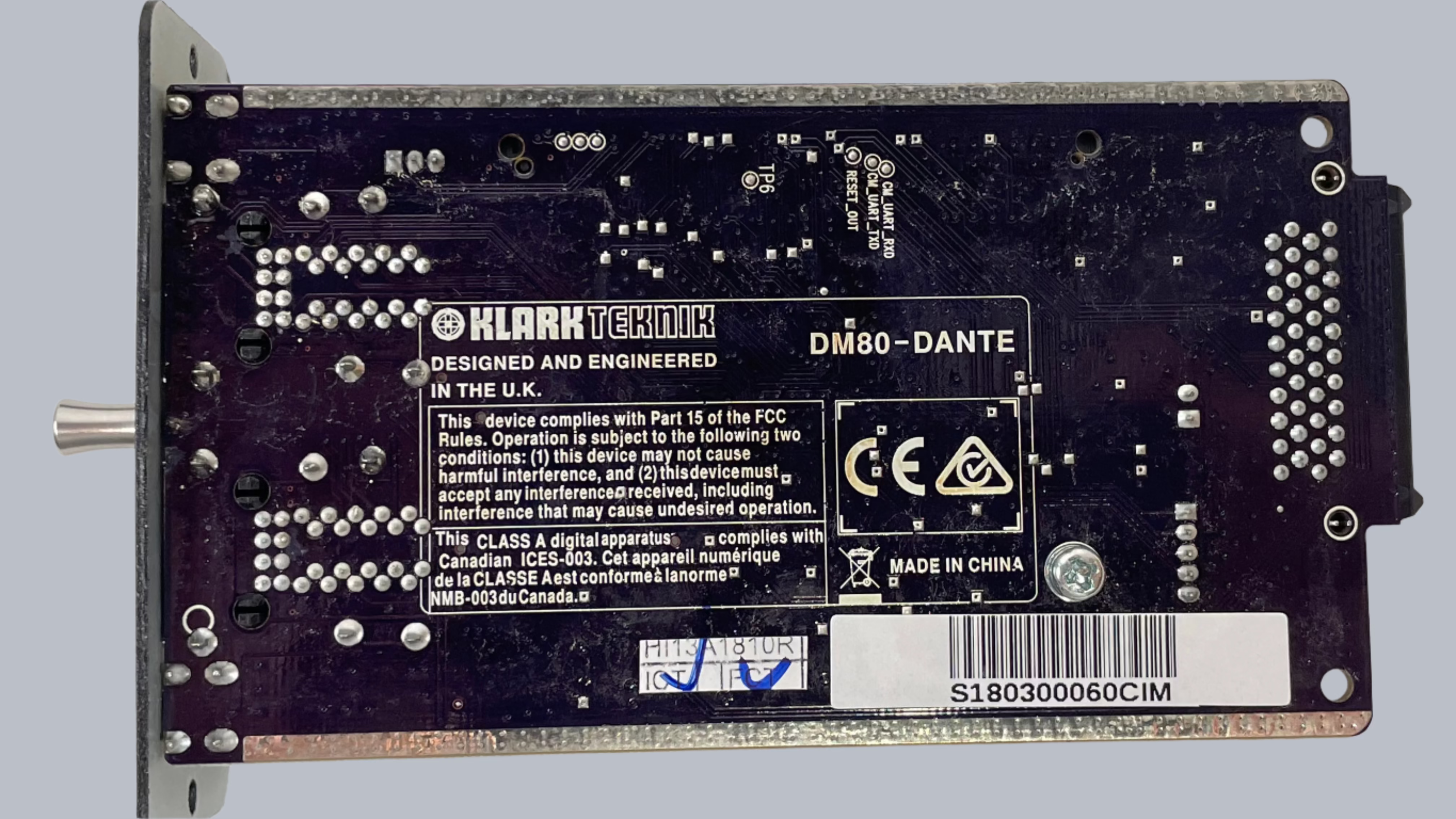 Klark Teknik DM80-DANTE Expansion Module – 16x32 Channel Dante Audio Interface for DM Series