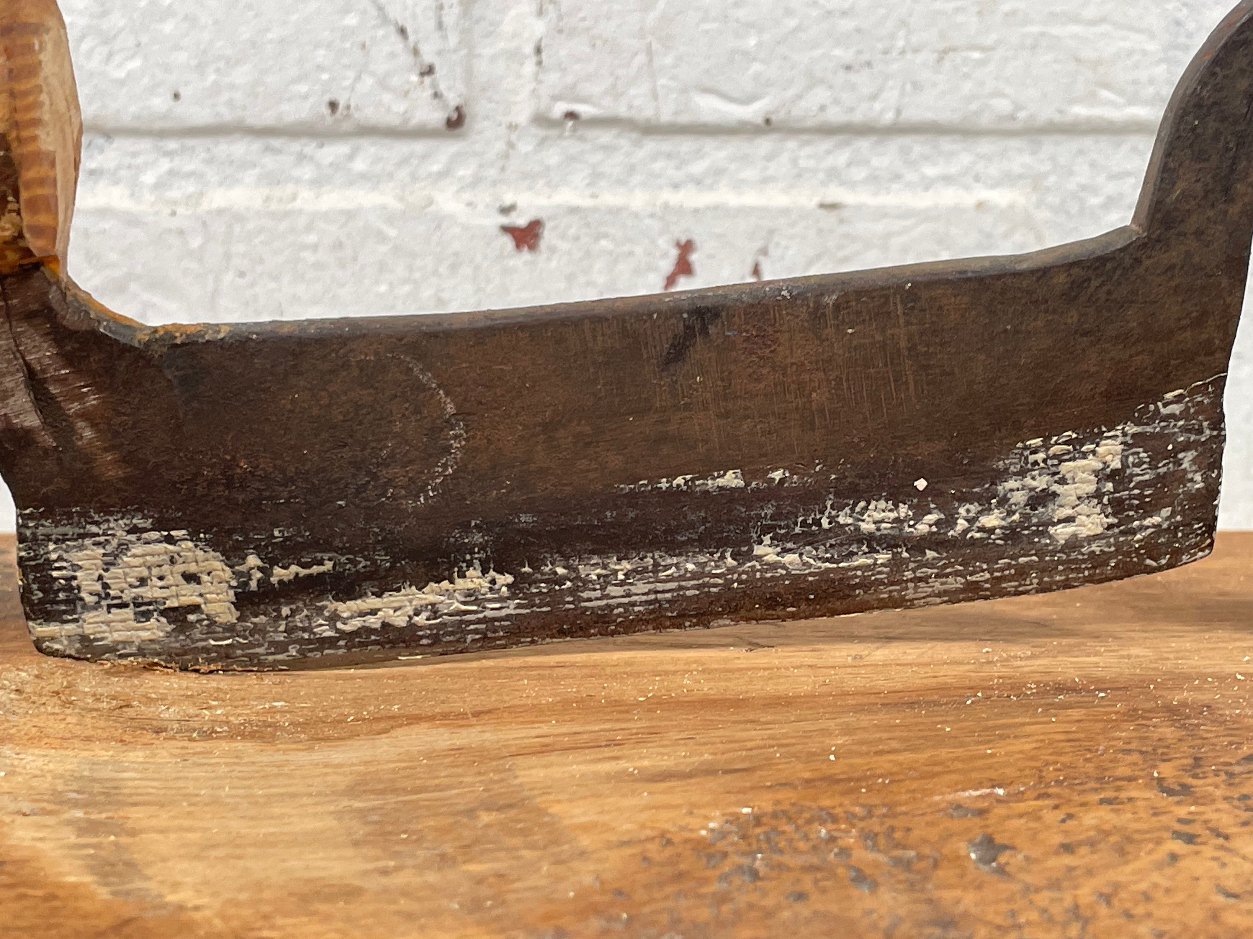 Antique Tabletop Cigar & Plug Tobacco Cutter with Wooden Base – Early 20th Century