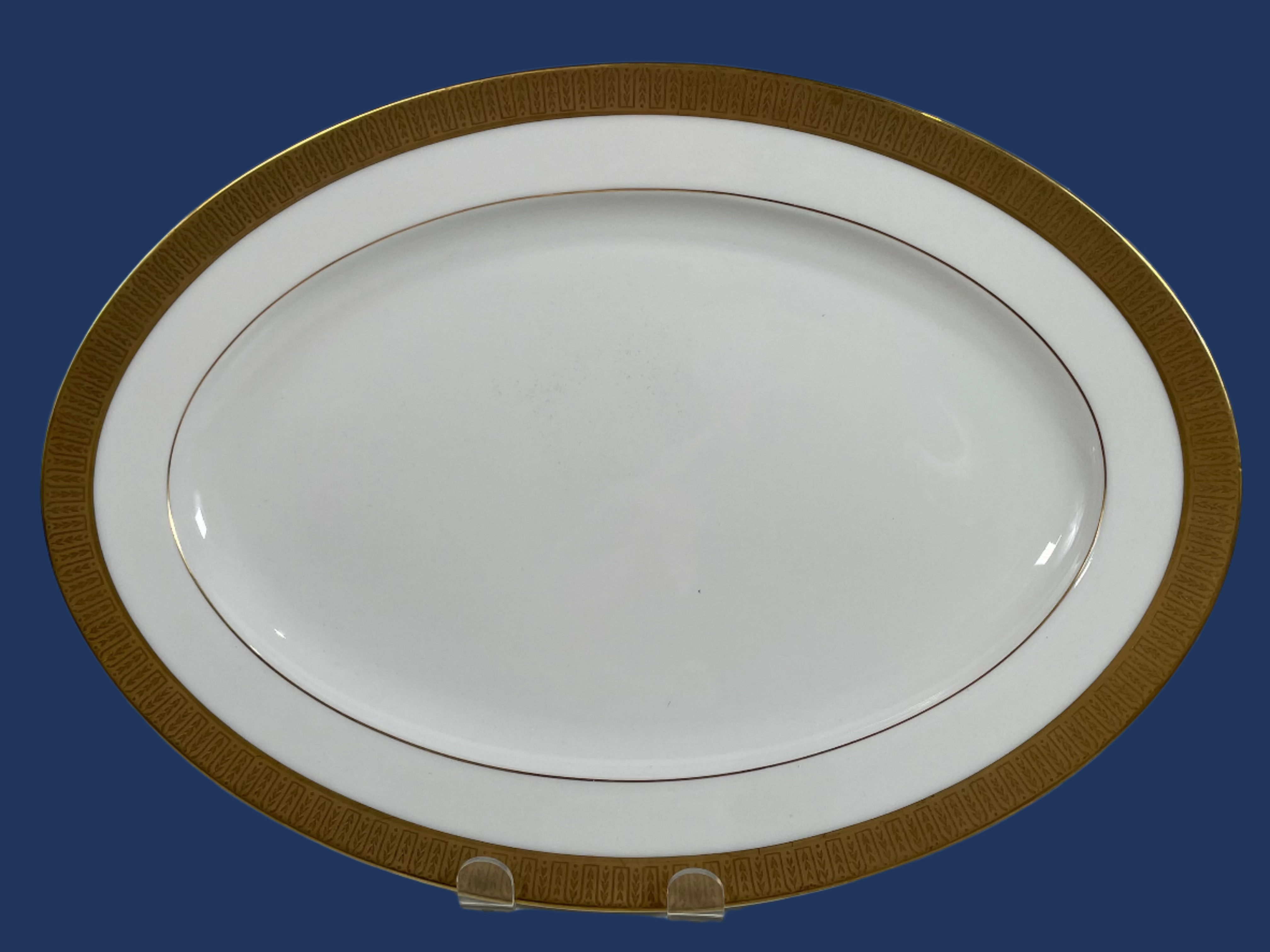 Oval Sango China #3755 Georgetown Gold Rim Platter – 14.25 in– Elegant Vintage Serving Piece