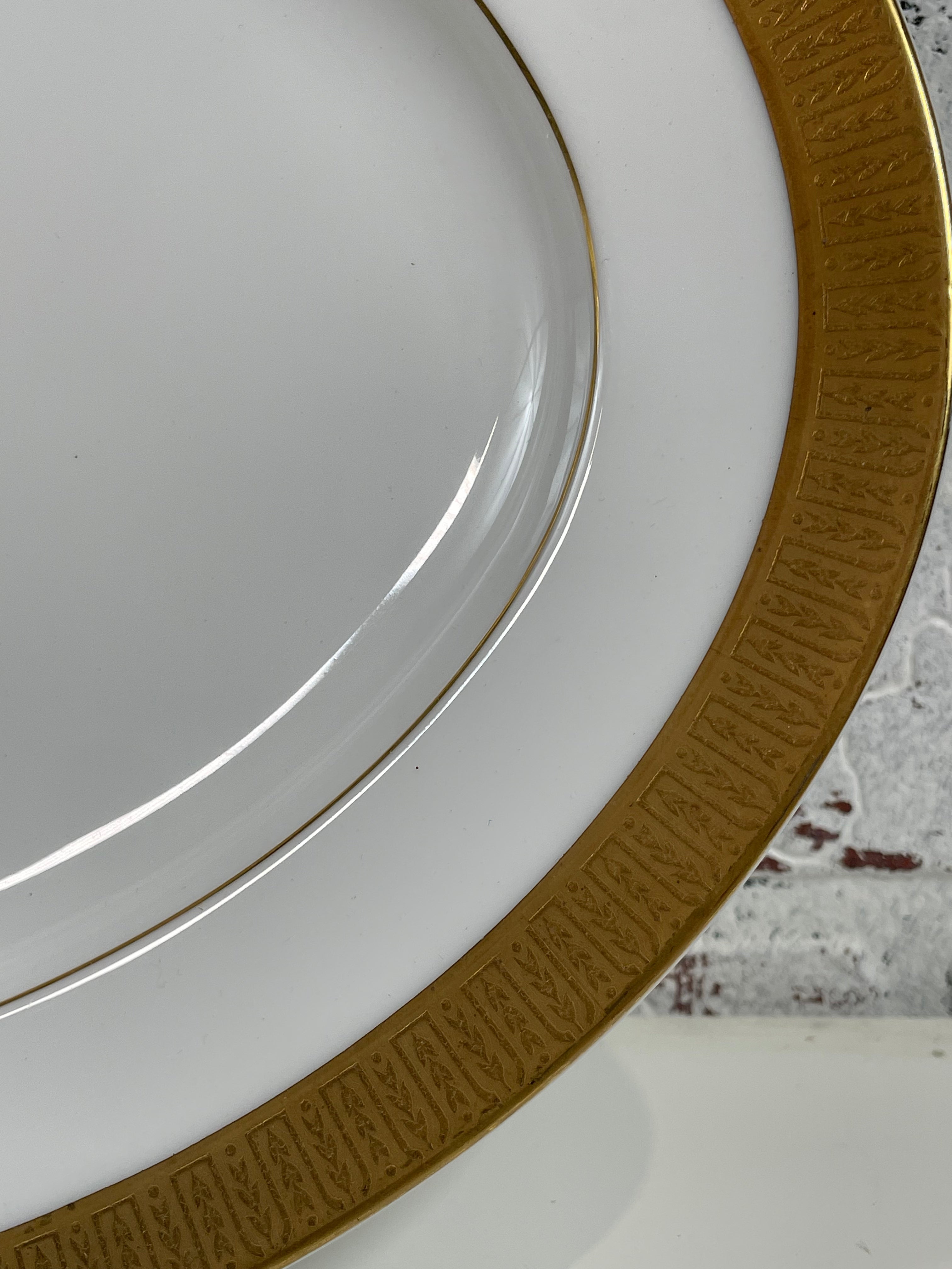 Oval Sango China #3755 Georgetown Gold Rim Platter – 14.25 in– Elegant Vintage Serving Piece