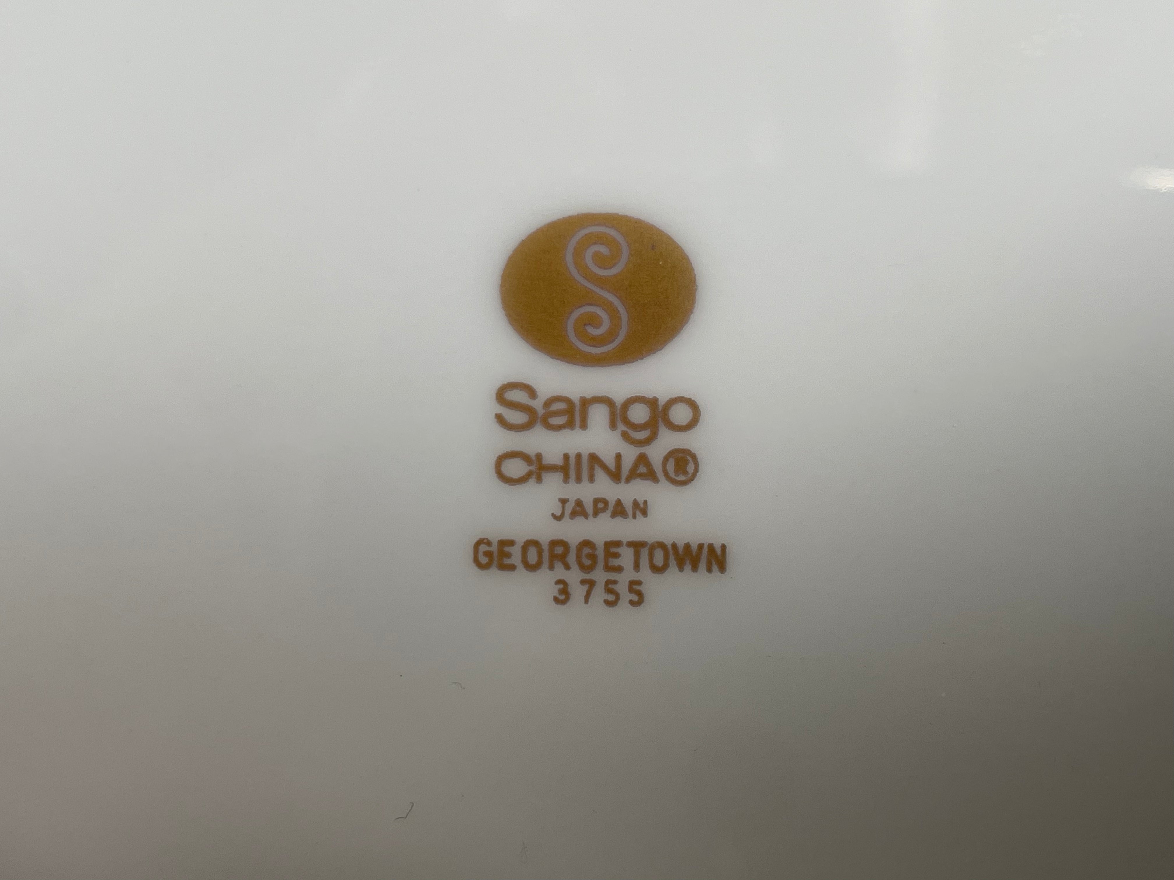 Oval Sango China #3755 Georgetown Gold Rim Platter – 14.25 in– Elegant Vintage Serving Piece