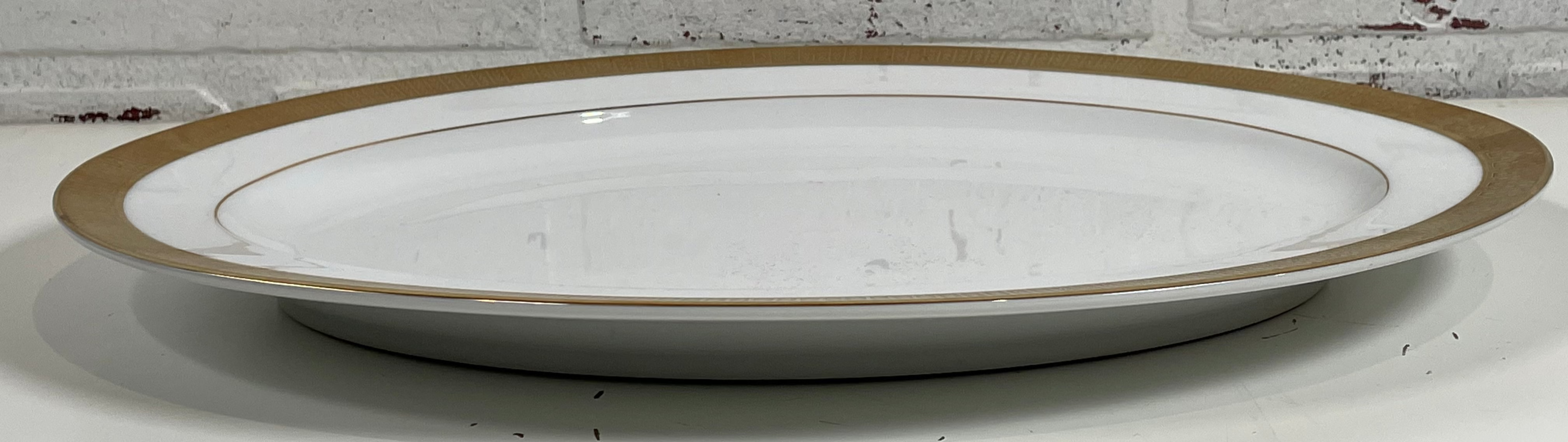 Oval Sango China #3755 Georgetown Gold Rim Platter – 14.25 in– Elegant Vintage Serving Piece