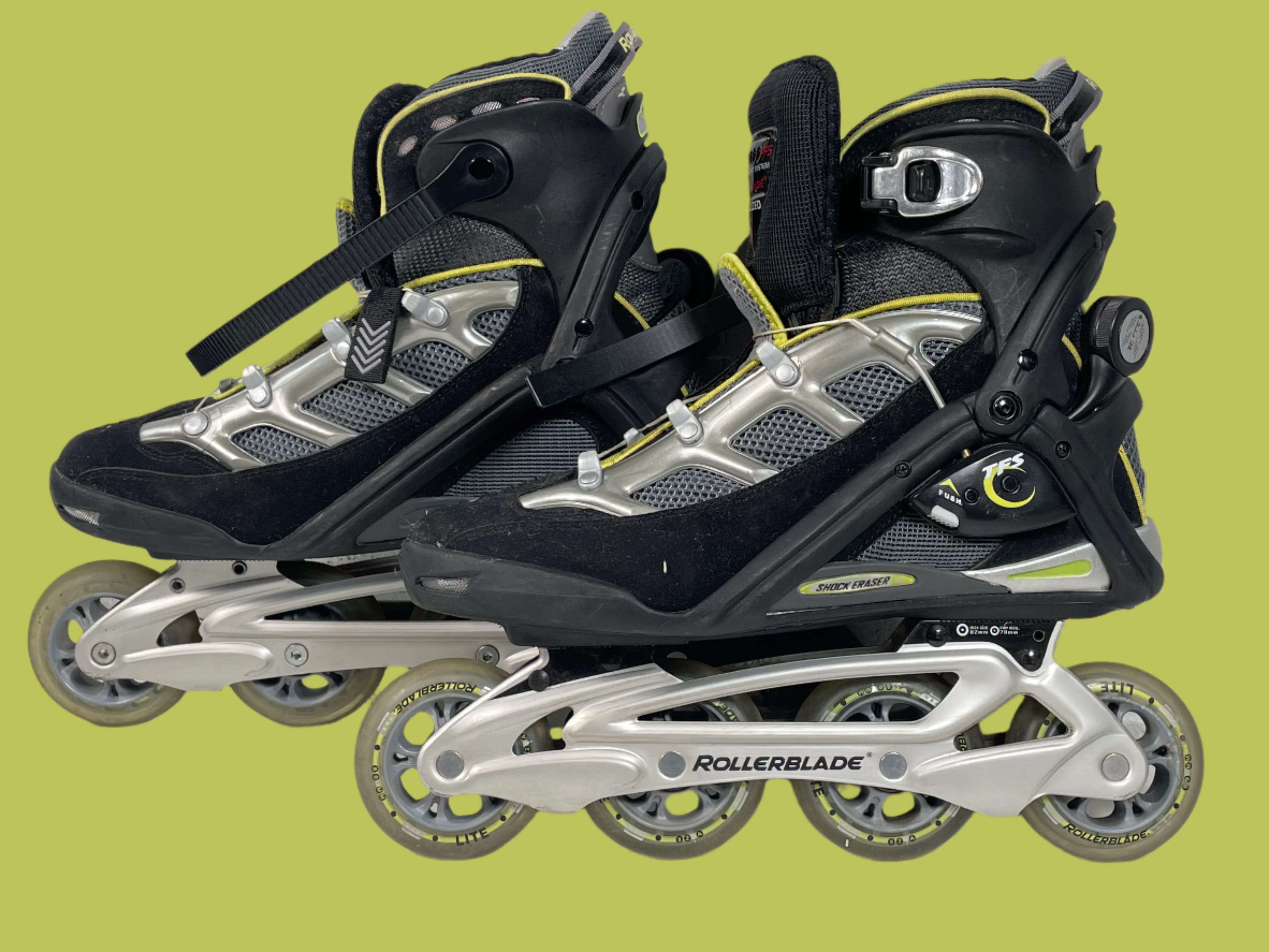 Vintage Rollerblade TRS Alpha Aggressive Inline Skates – ABEC 5 Bearings, Size 9.5 US