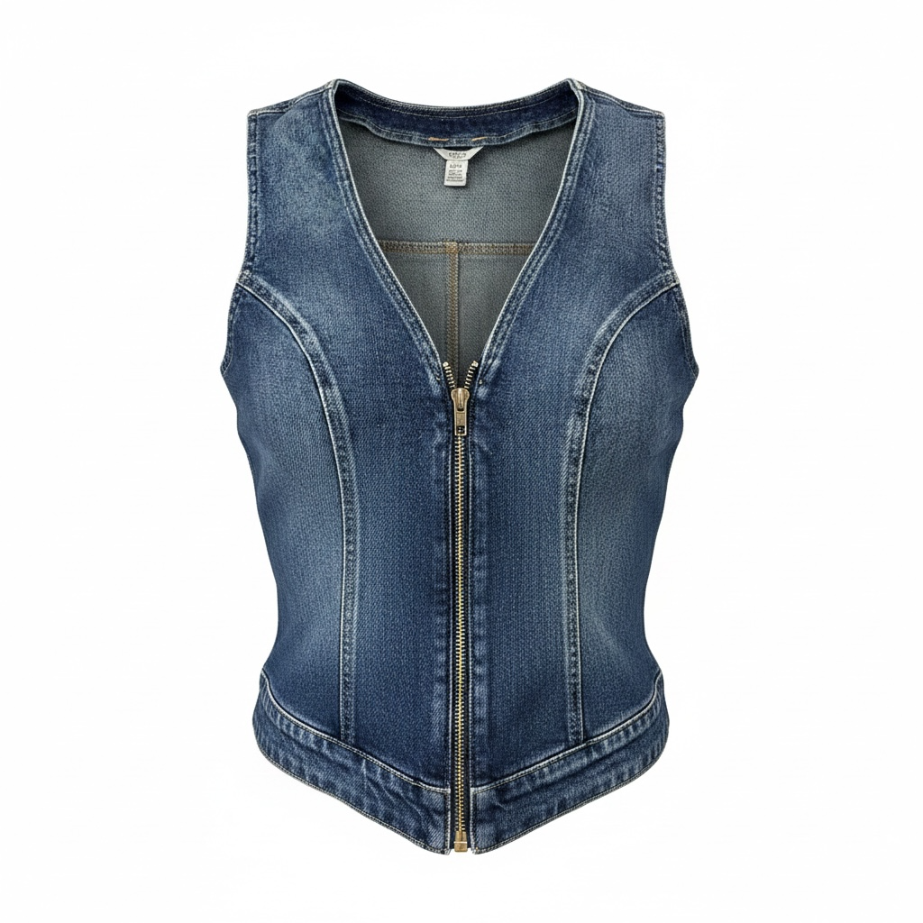 Guess Jennifer Lopez denim romper new with tags. Raw edge dark wash zip front shorts jumpsuit in medium size. Trendy Y2K style fashion piece.