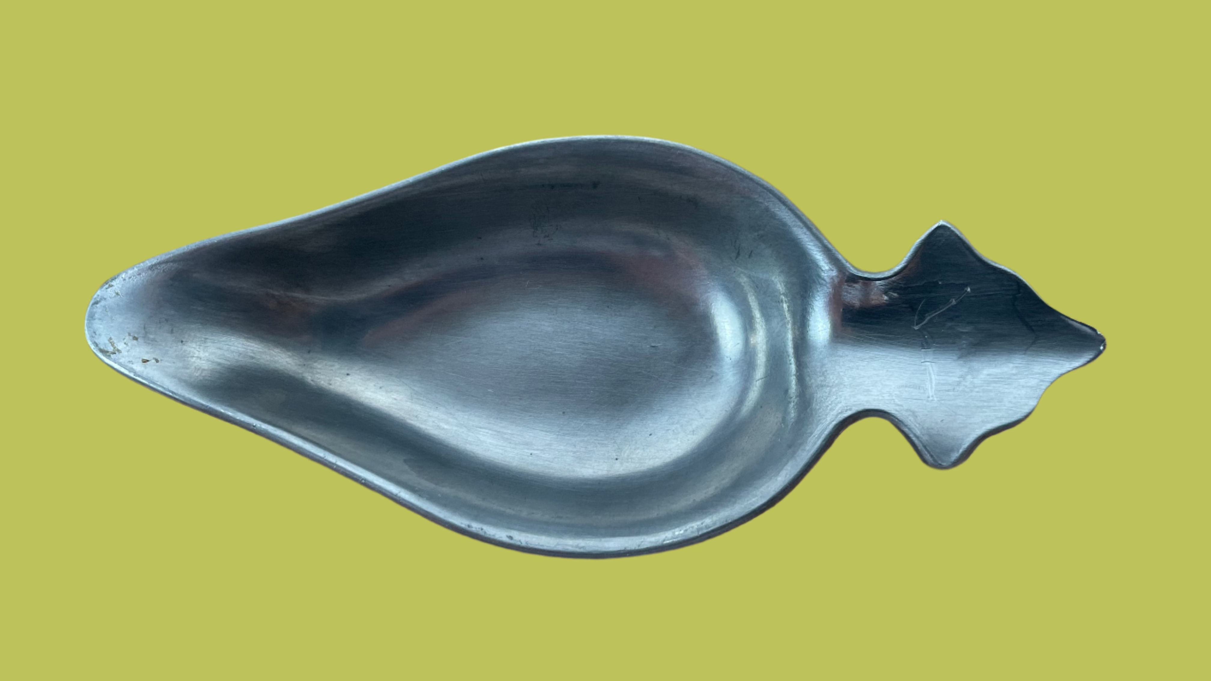 Antique Pewter Invalid Feeder / Pap Boat – Marked Metalars Italy – Vintage Medical Aid