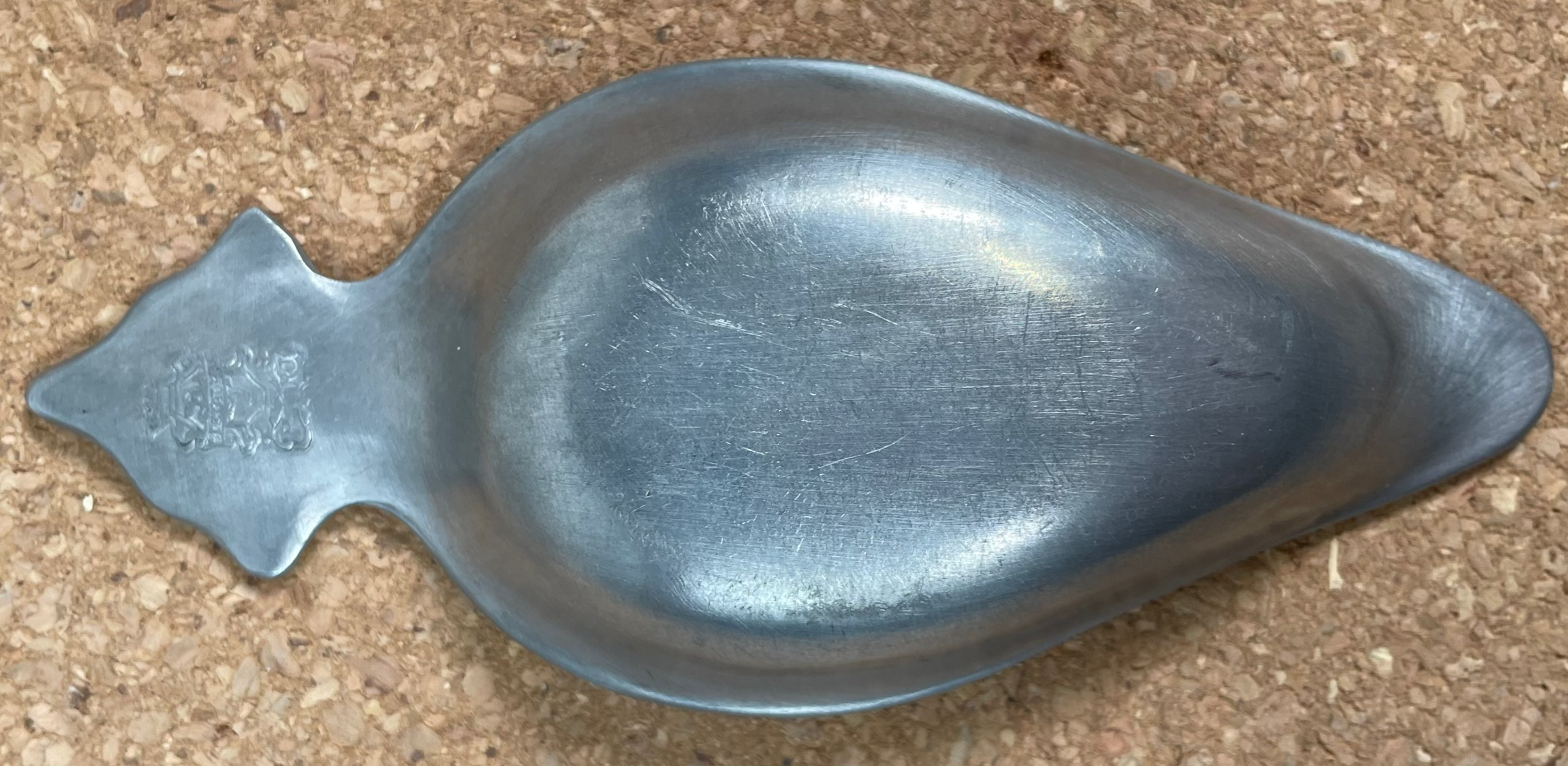 Antique Pewter Invalid Feeder / Pap Boat – Marked Metalars Italy – Vintage Medical Aid