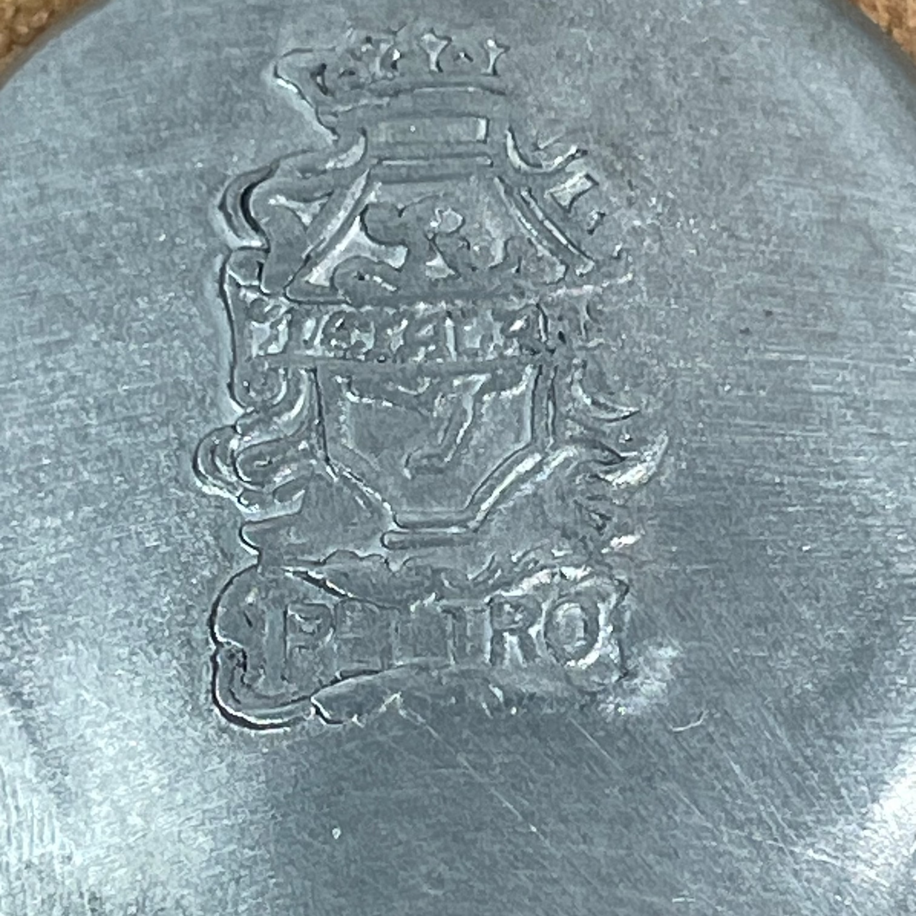 Antique Pewter Invalid Feeder / Pap Boat – Marked Metalars Italy – Vintage Medical Aid